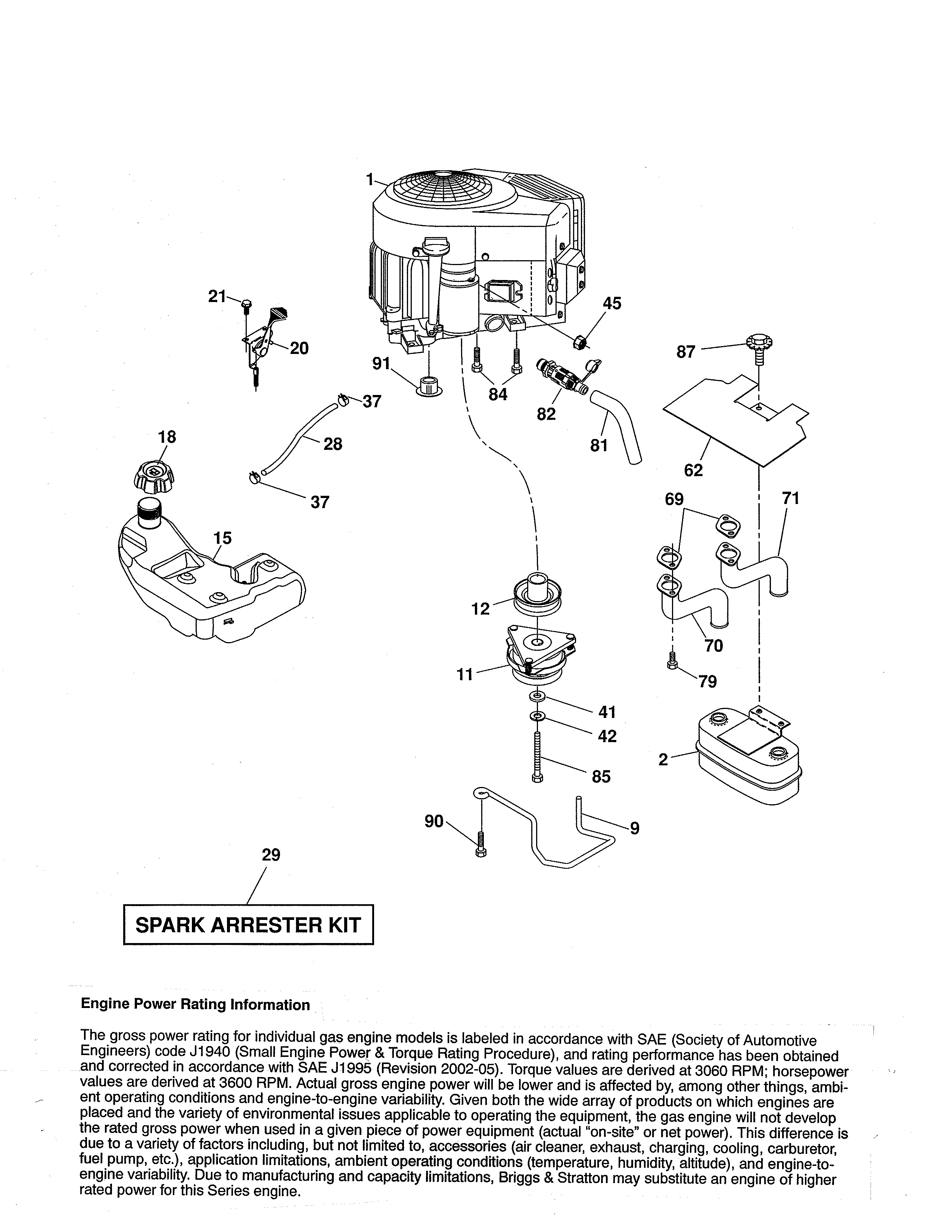 Husqvarna 290840 engine diagram