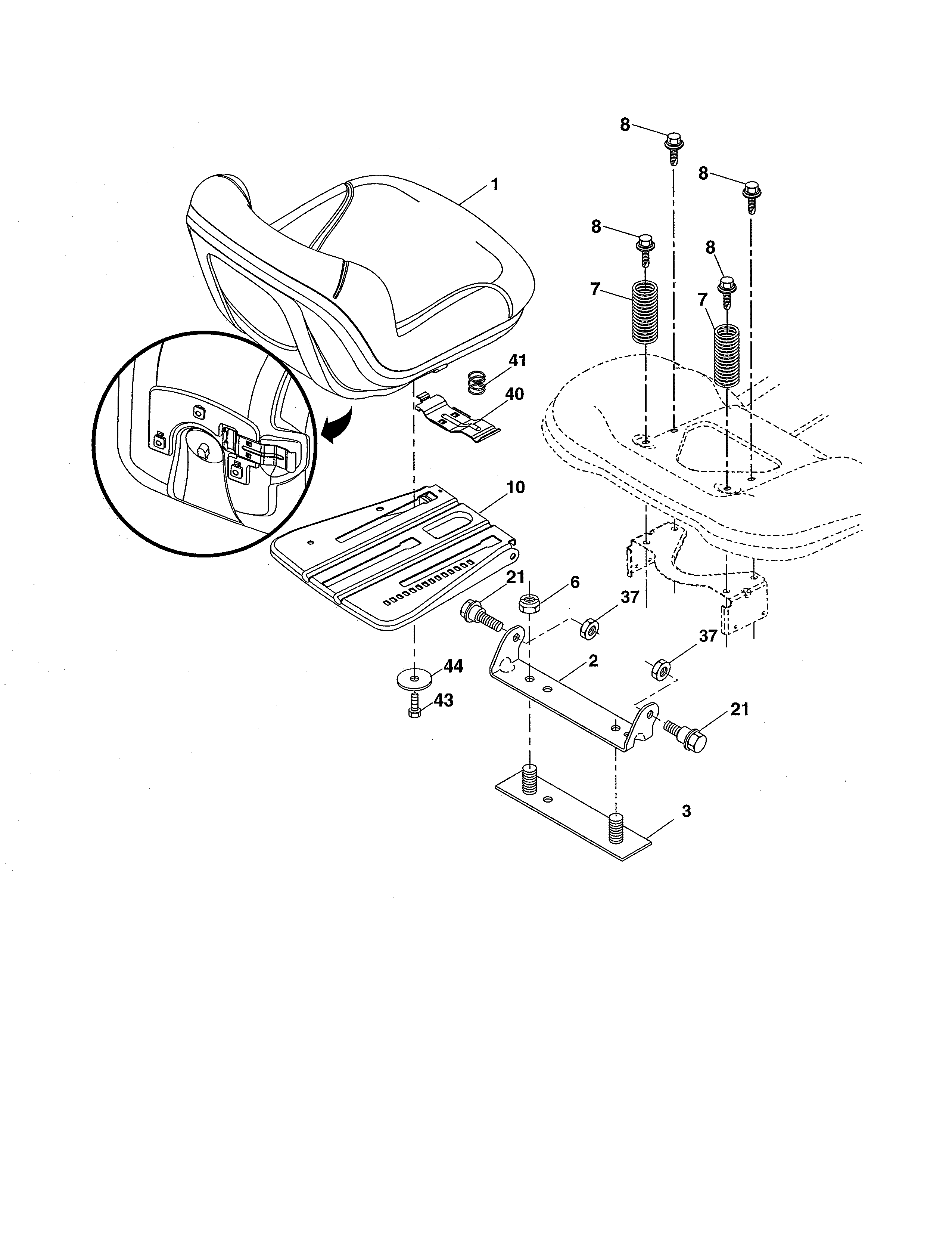 Husqvarna 290840 seat diagram