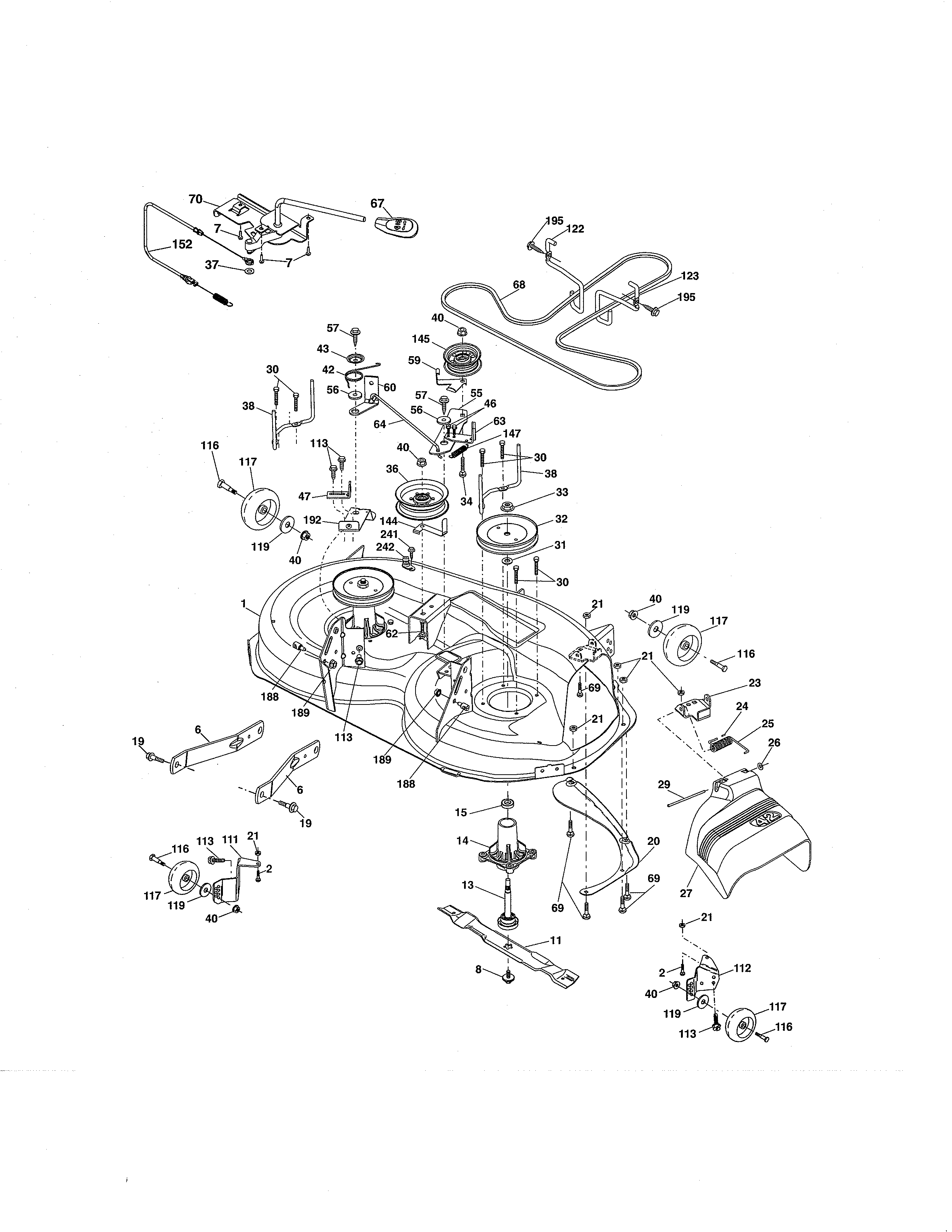 Craftsman 917288516 mower deck diagram