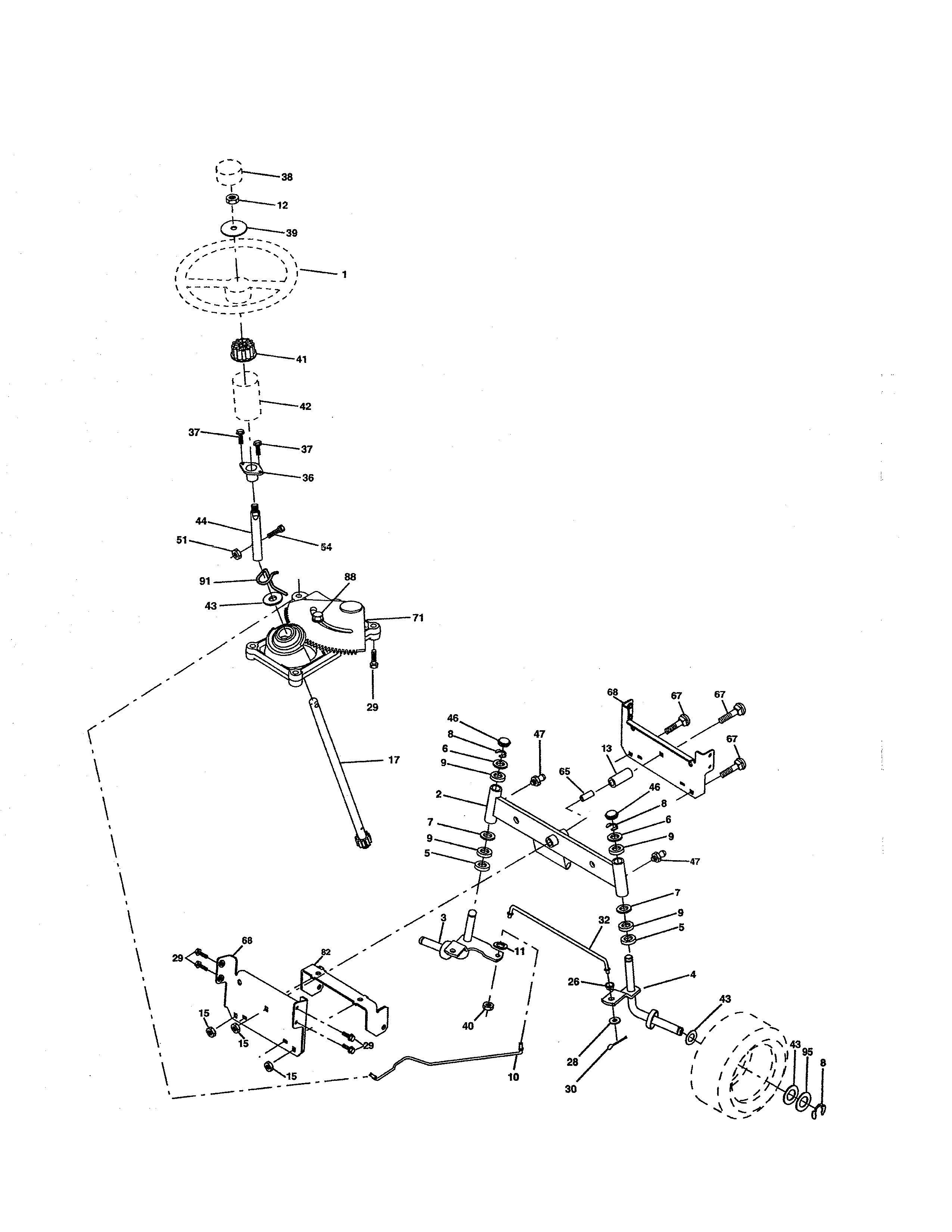 Weed Eater HD13538 (96016000100) steering diagram