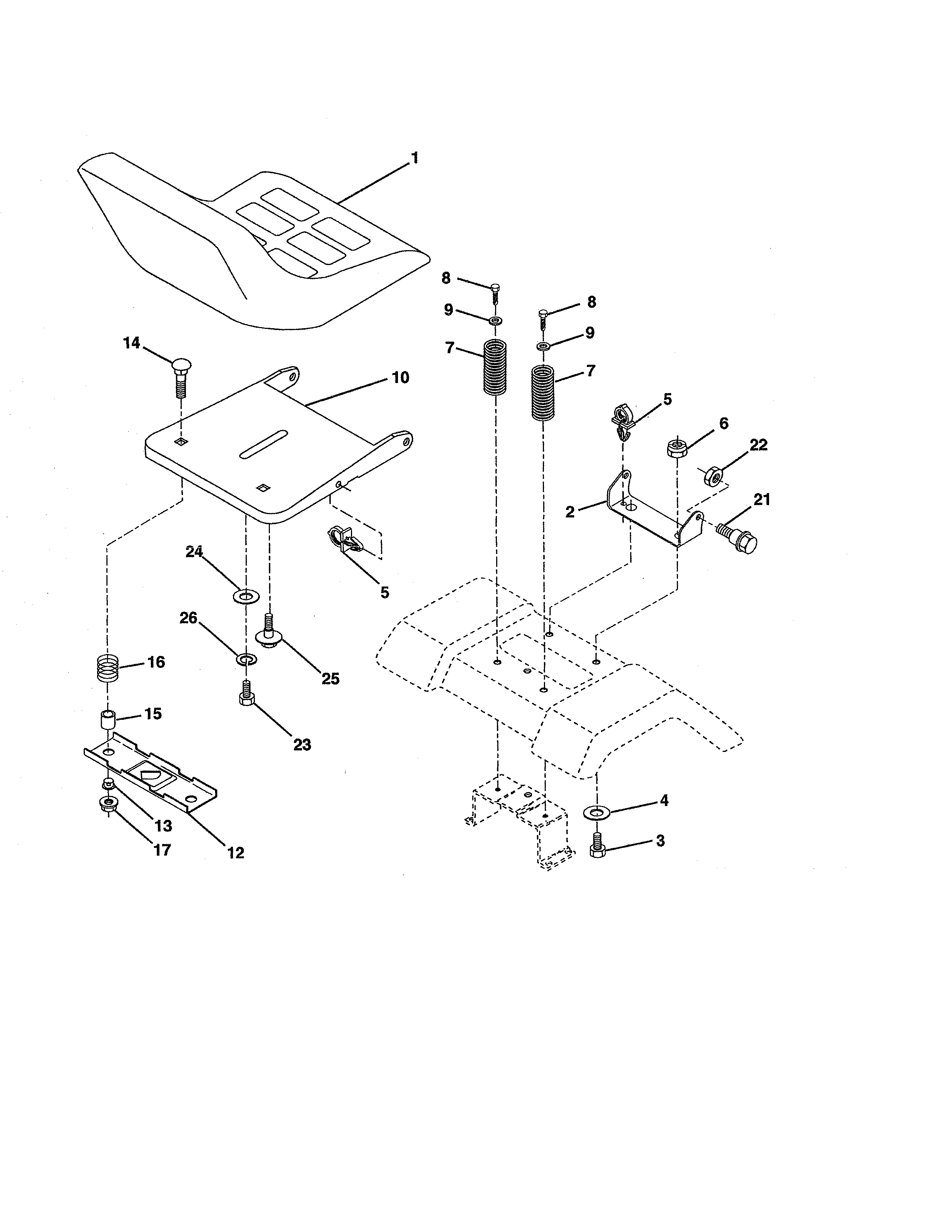 Weed Eater HD13538 (96016000100) seat diagram