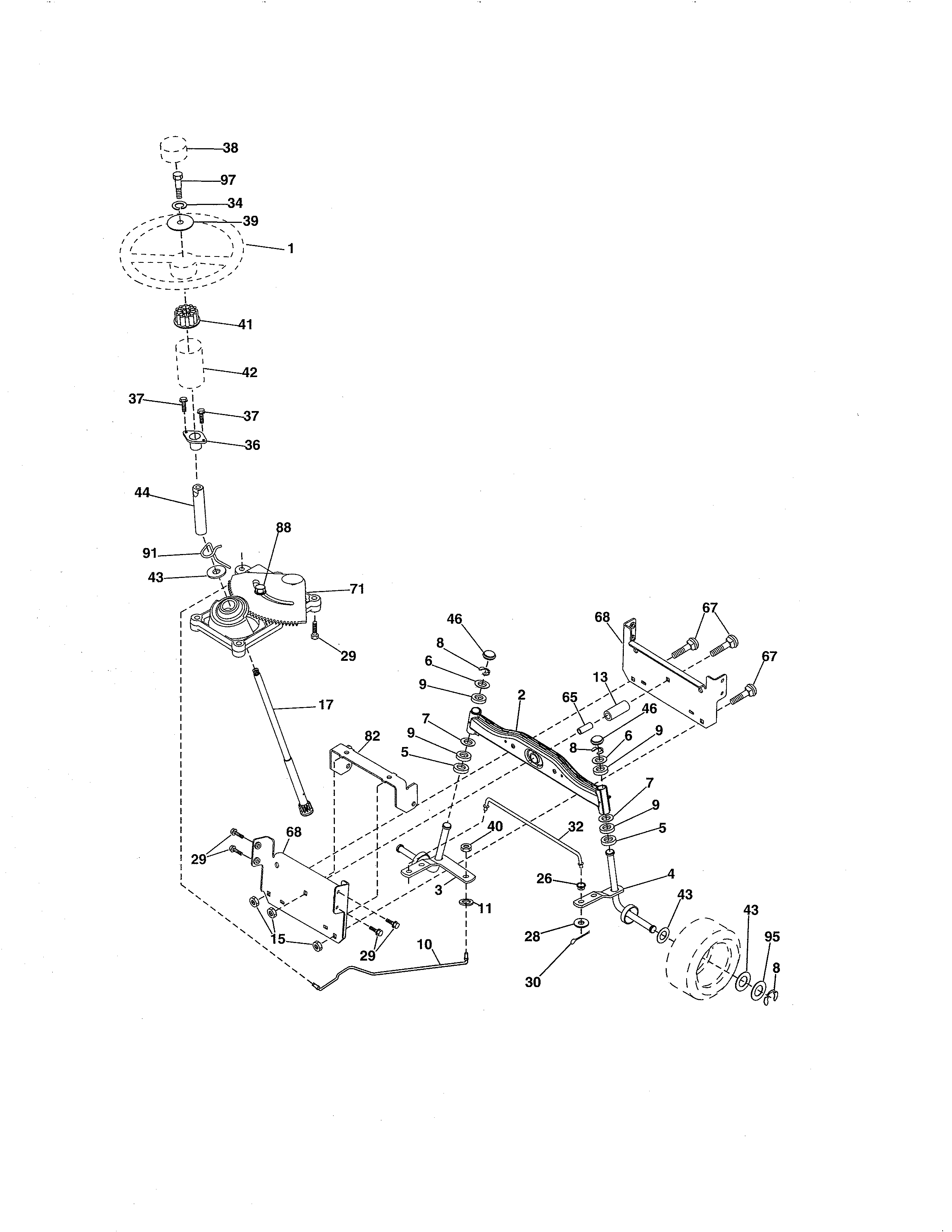 Craftsman 917254702 steering diagram