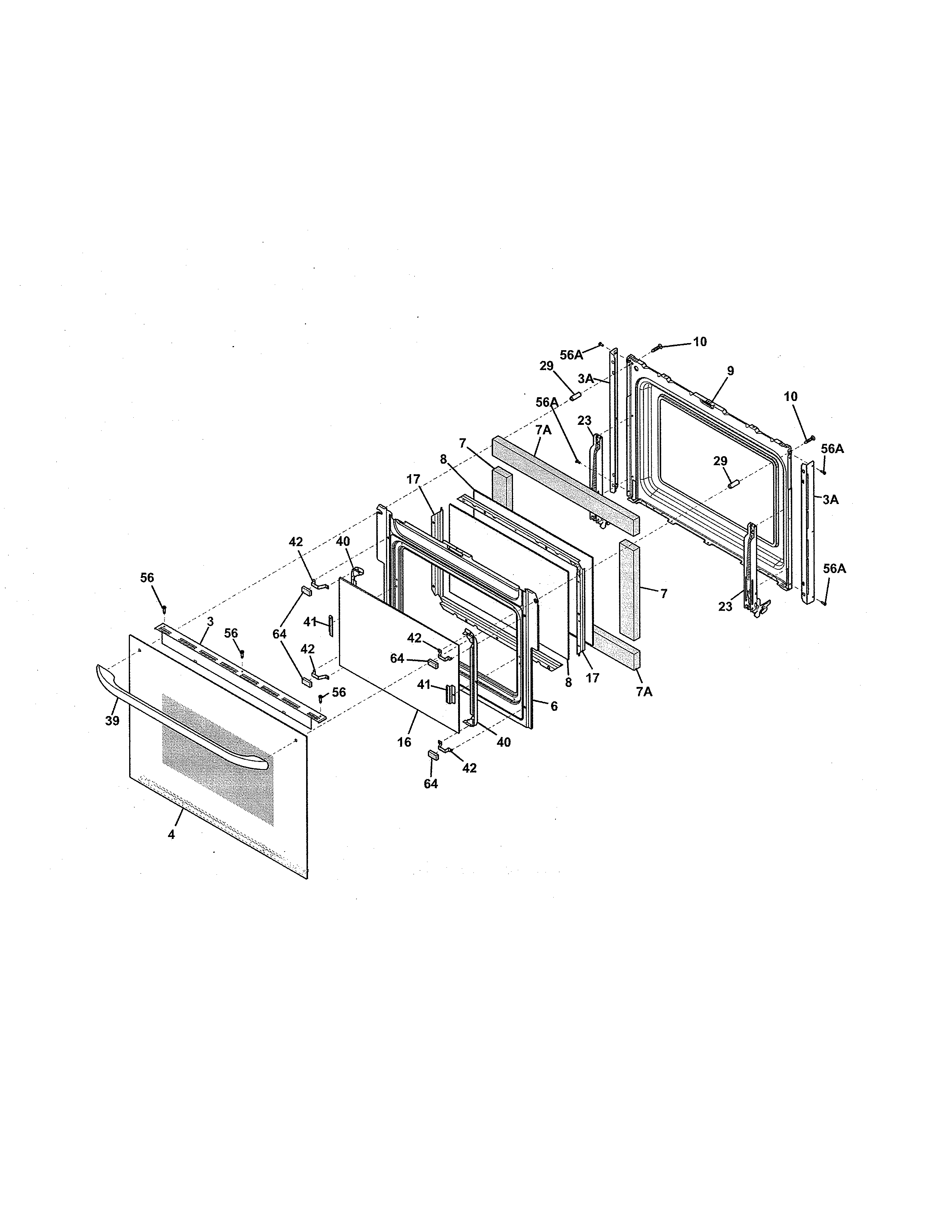 Frigidaire FFES3015PWA door diagram
