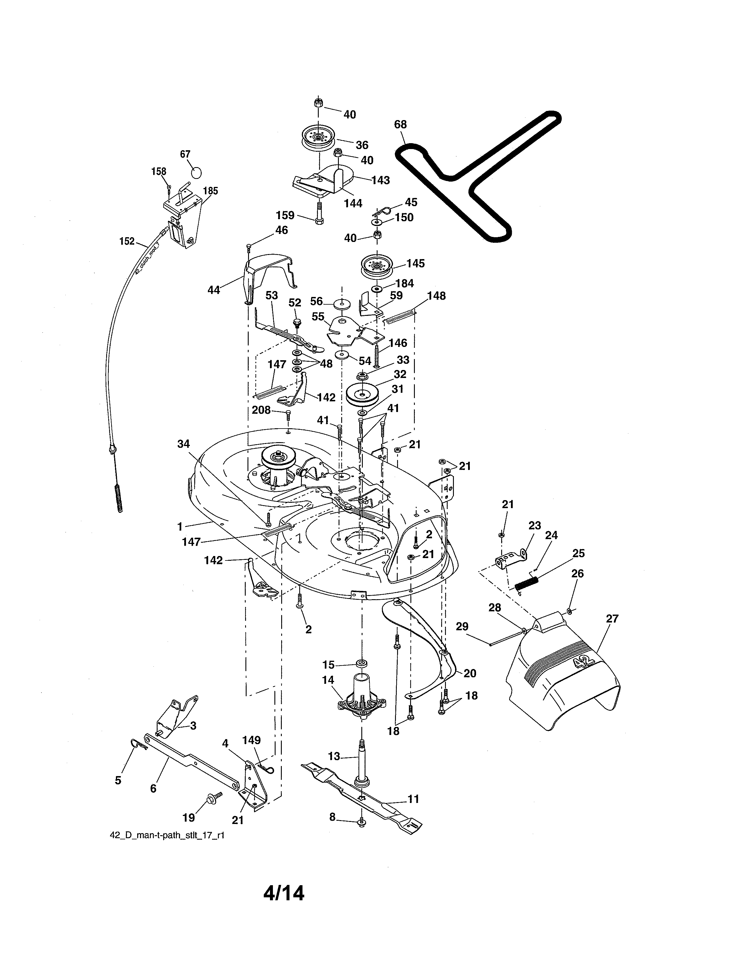 Craftsman 917992960 mower deck diagram