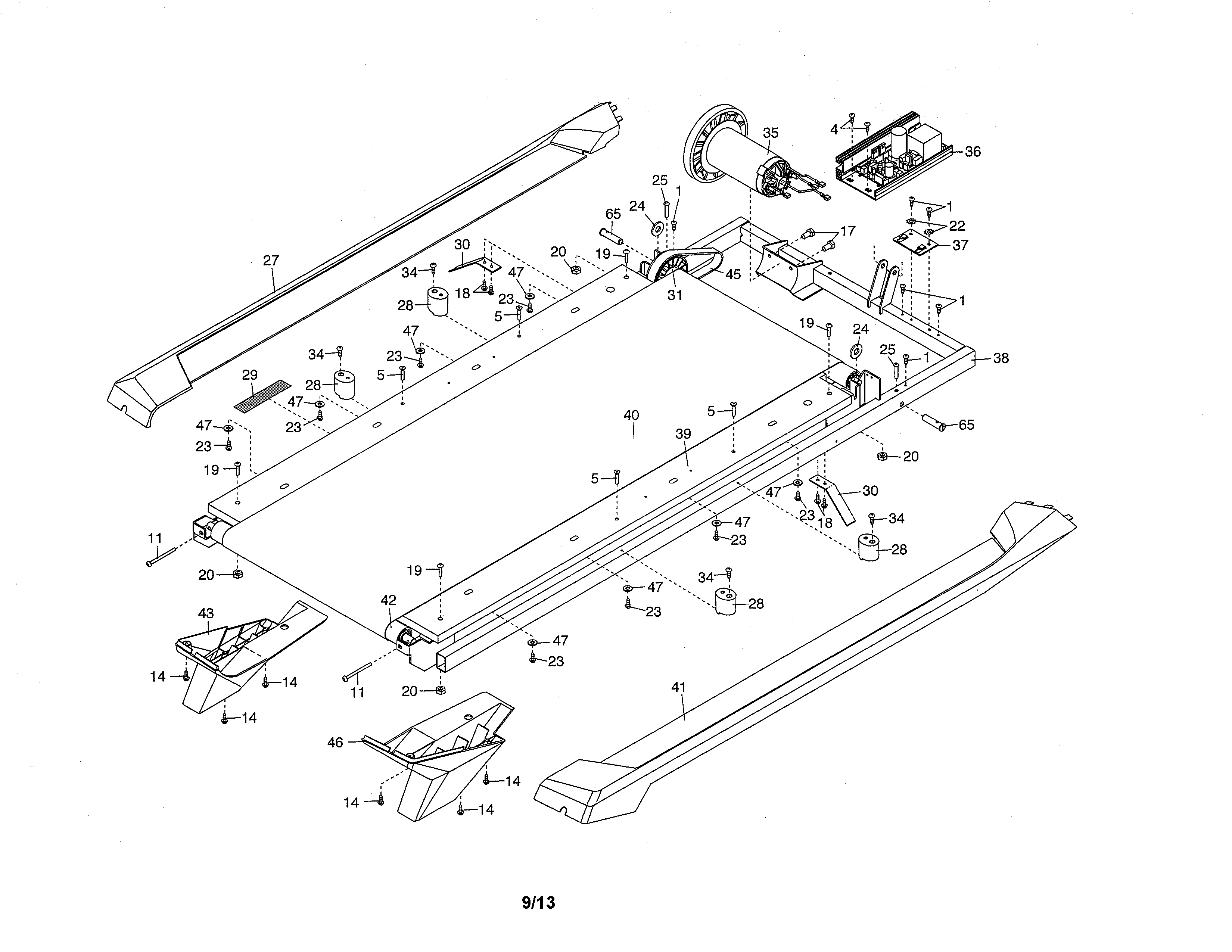 Proform 831248530 walking belt/drive motor diagram