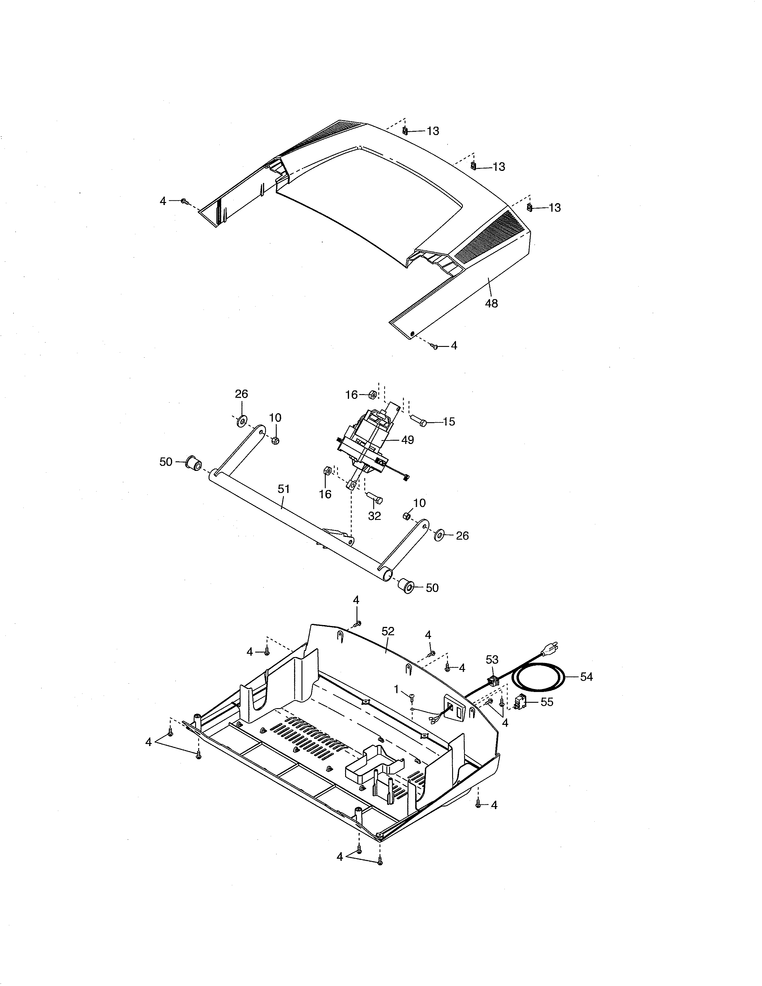 Proform 831248530 incline motor/hood diagram