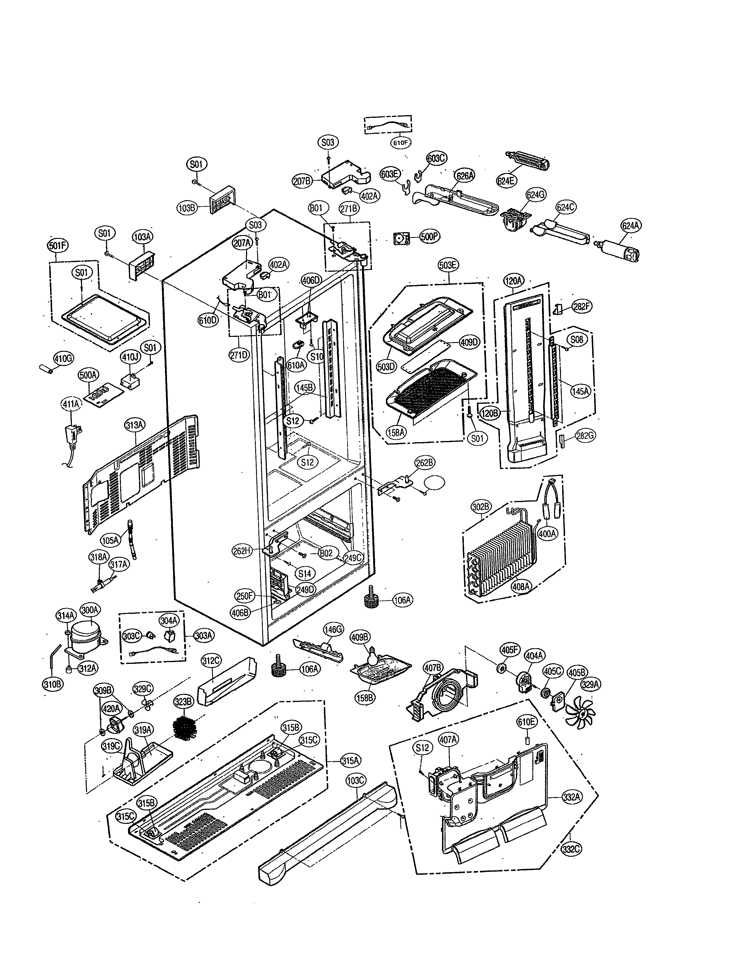 Kenmore 79570329310 case parts diagram