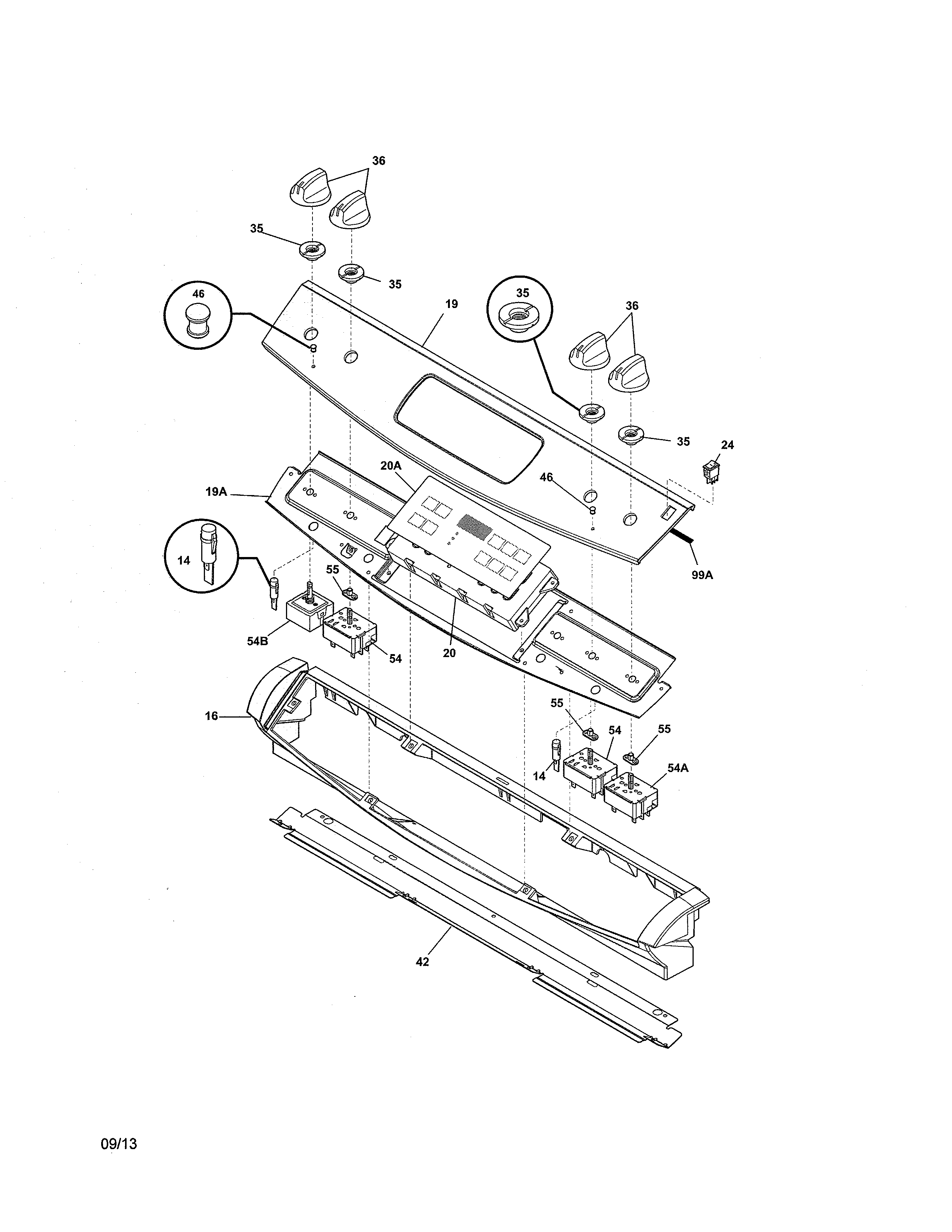 Frigidaire FFED3025PSA backguard diagram