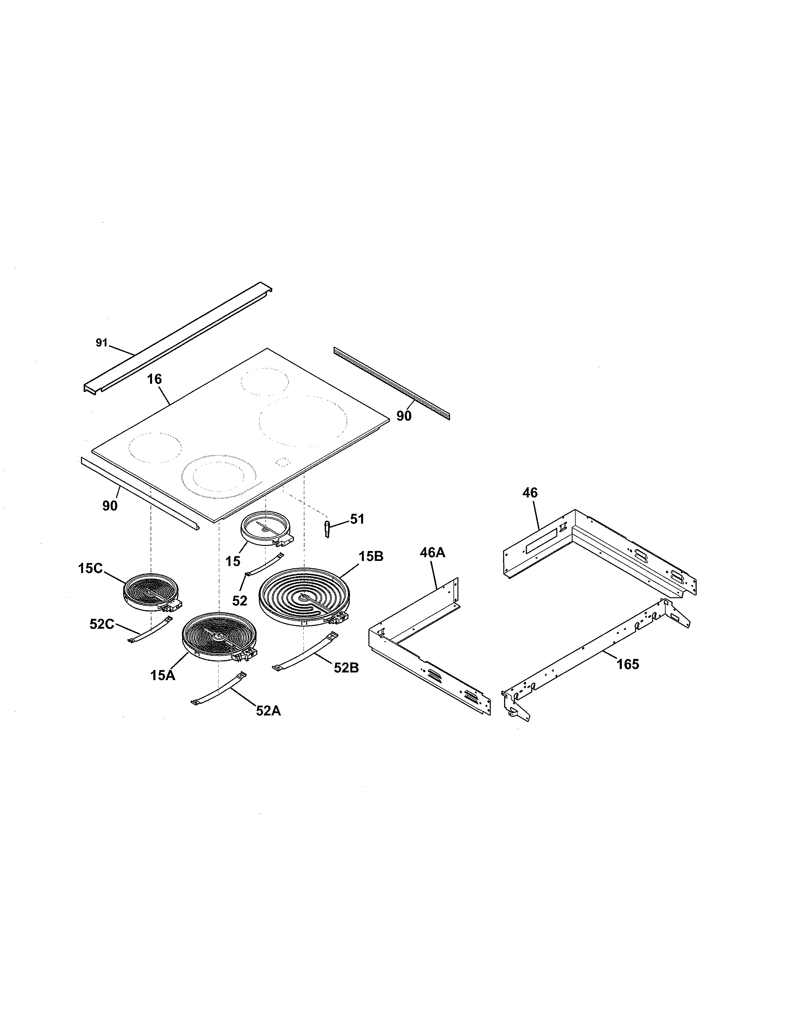 Frigidaire FFED3025PSA main top diagram