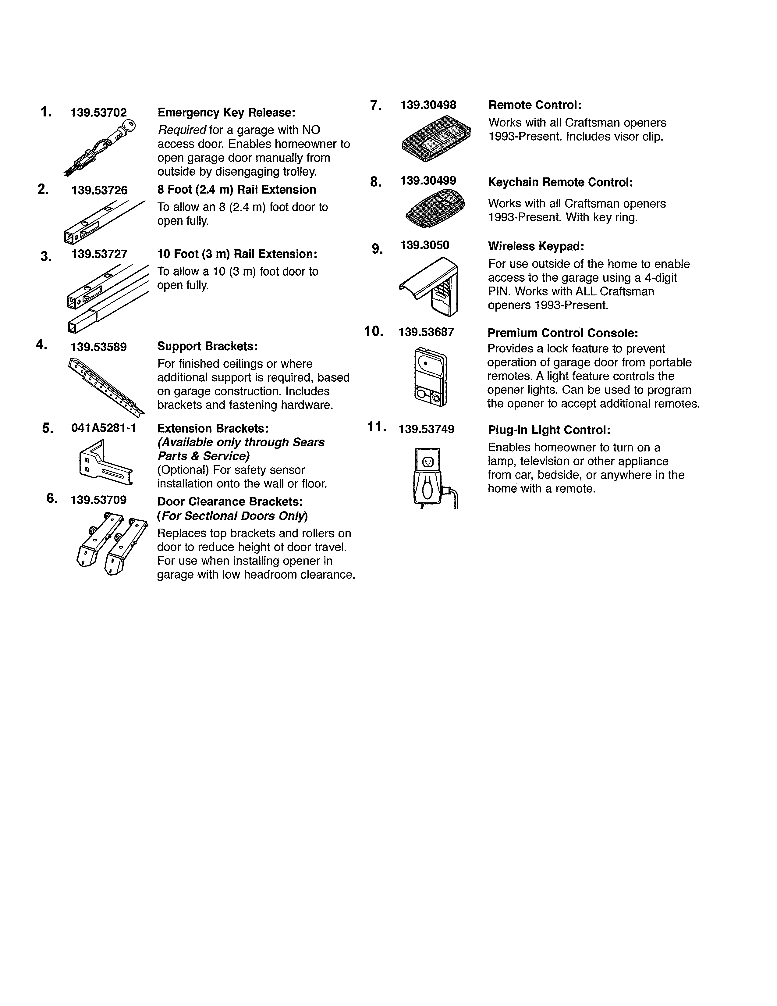Craftsman 13953930DM accessories diagram