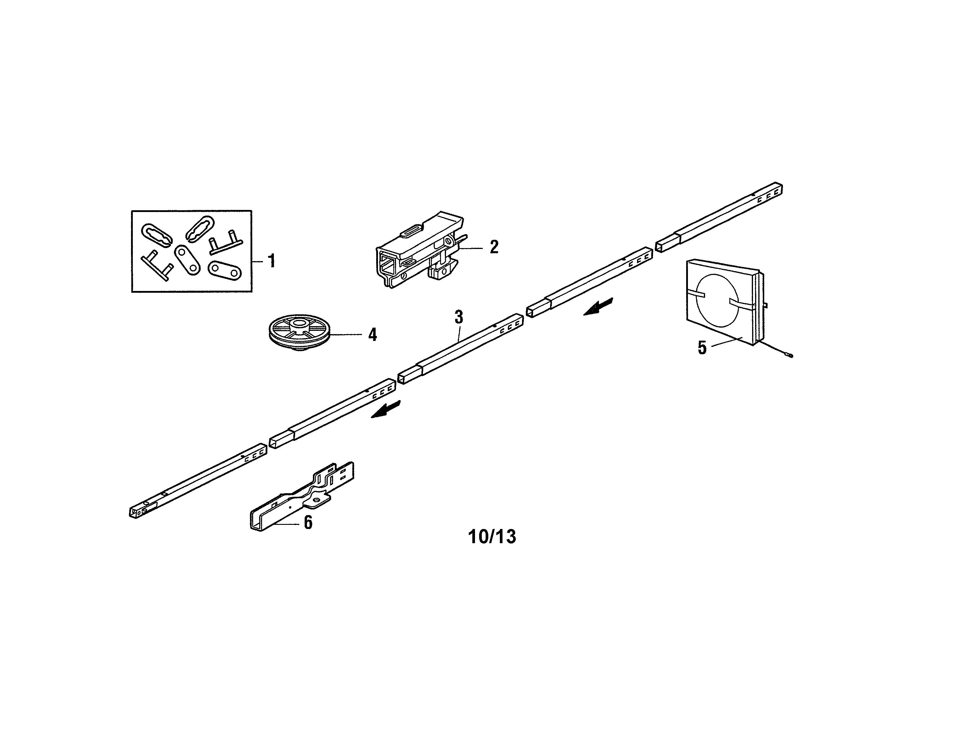 Craftsman 13953985DM rail assembly diagram