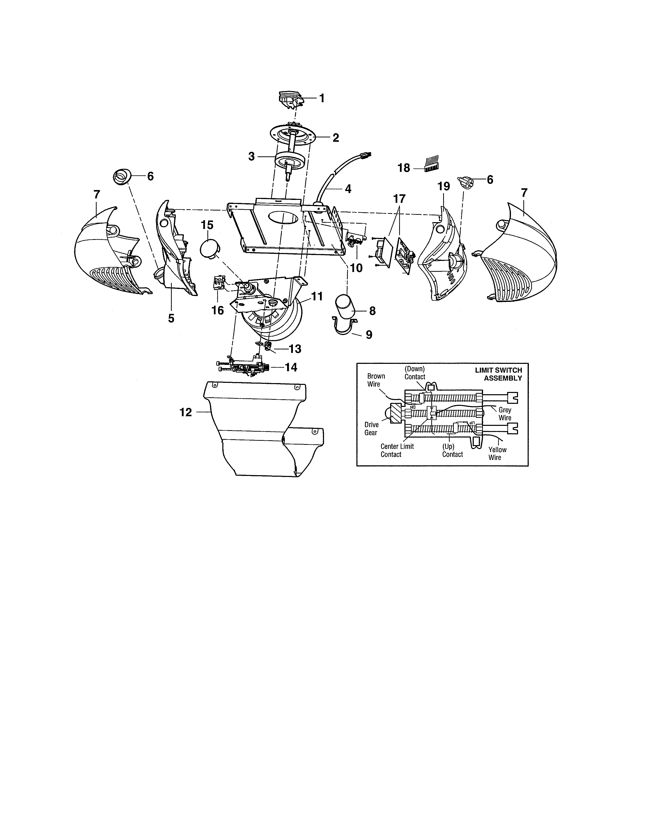 Craftsman 13953985DM motor unit assembly diagram
