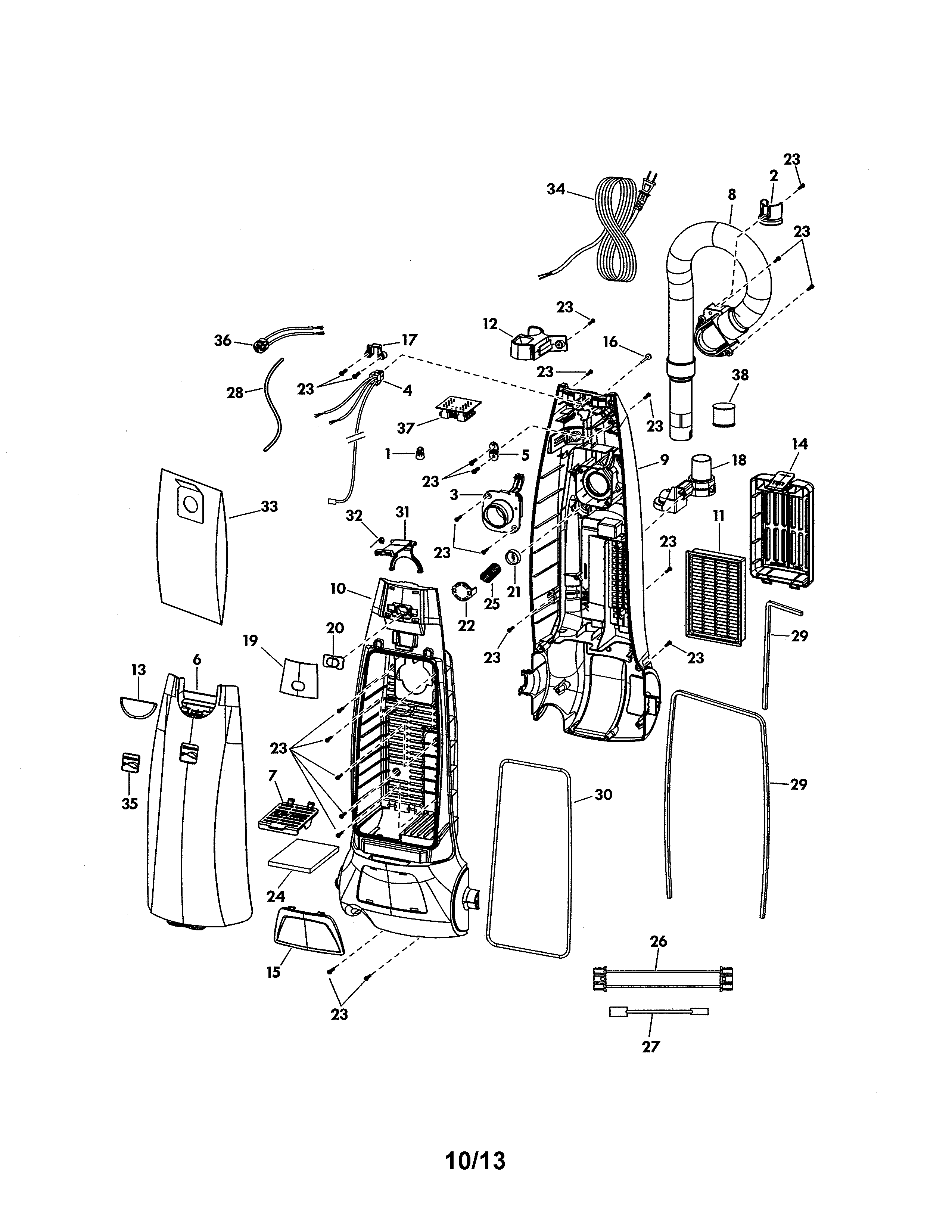 Kenmore Elite 11631150310 body diagram