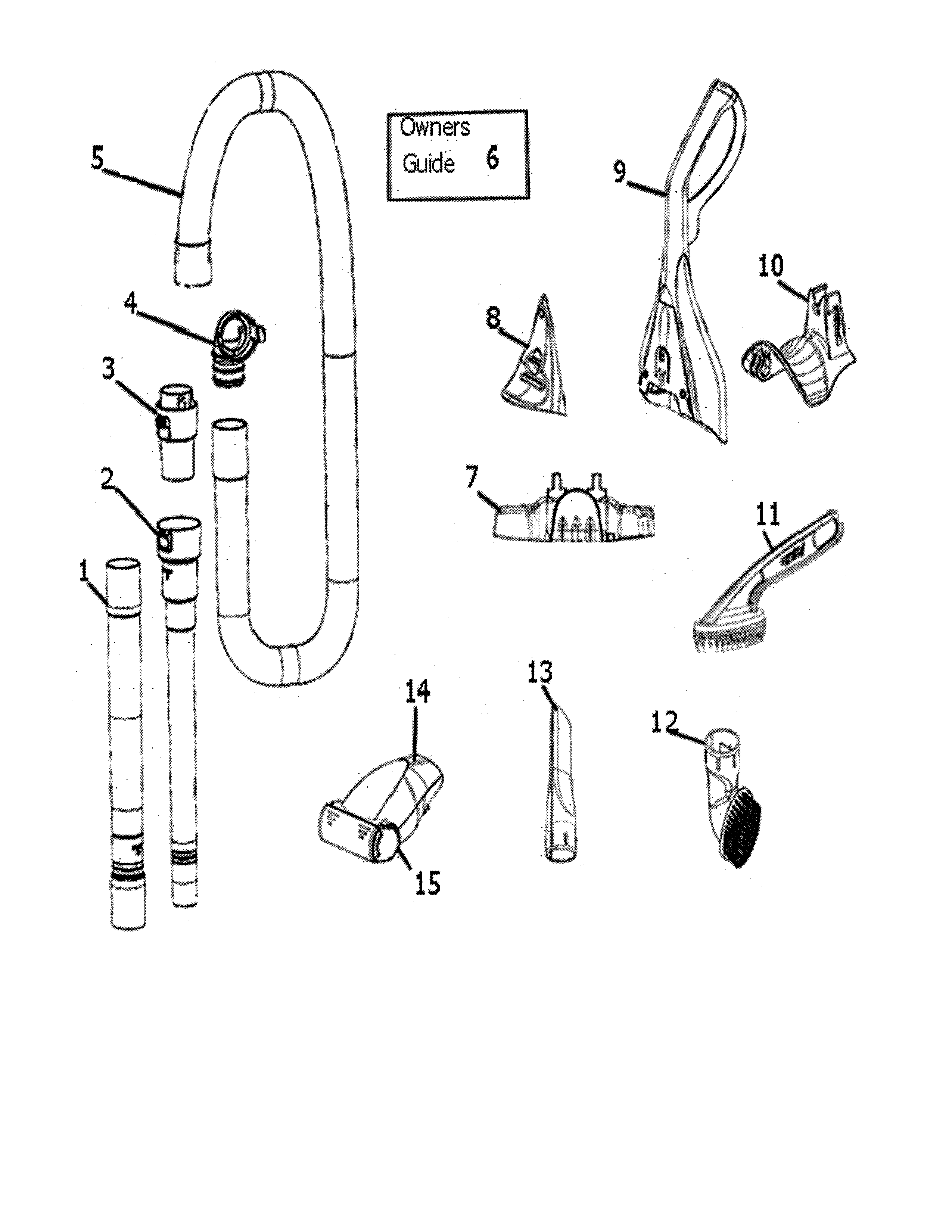 Eureka AS1051A handle/wands diagram