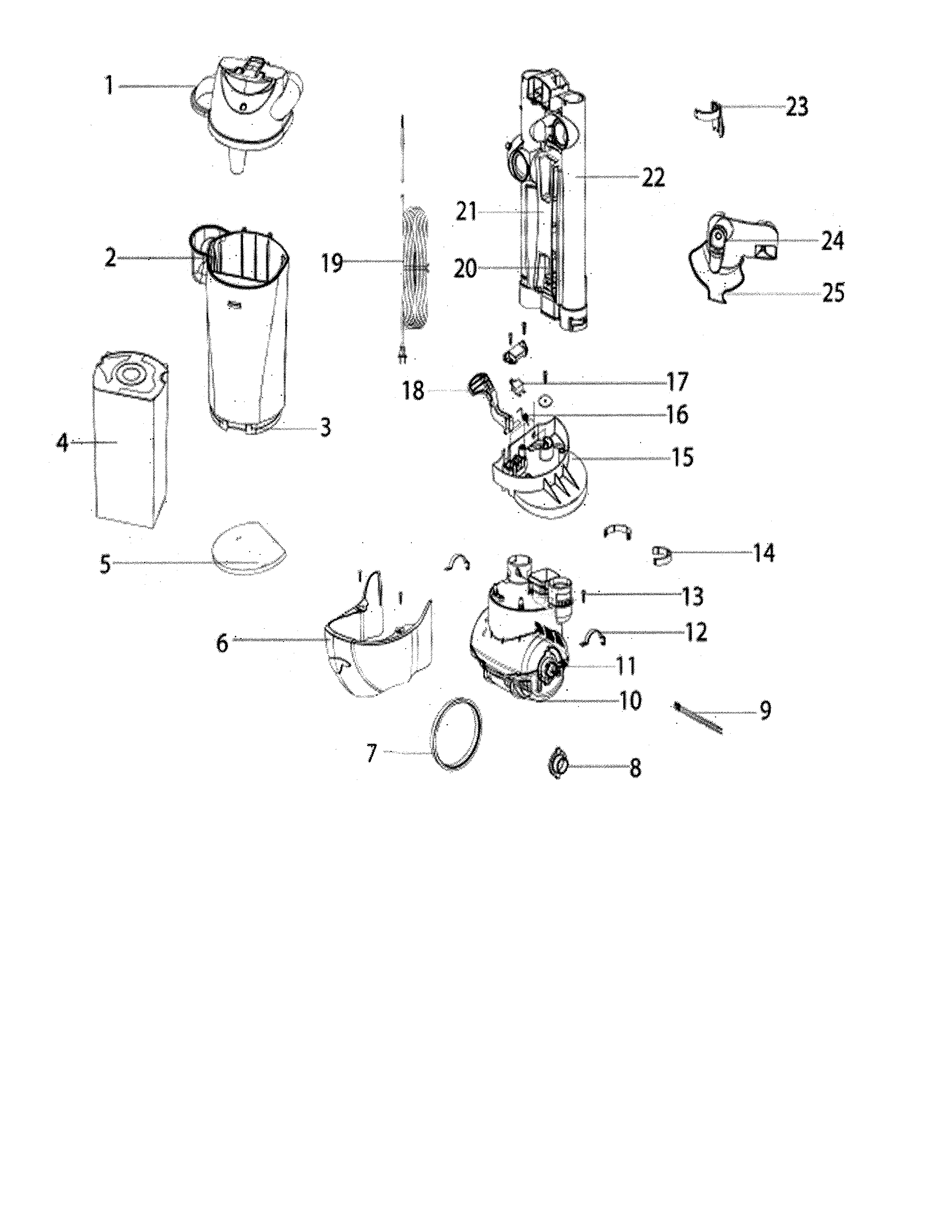 Eureka AS1051A motor/lid/platform diagram