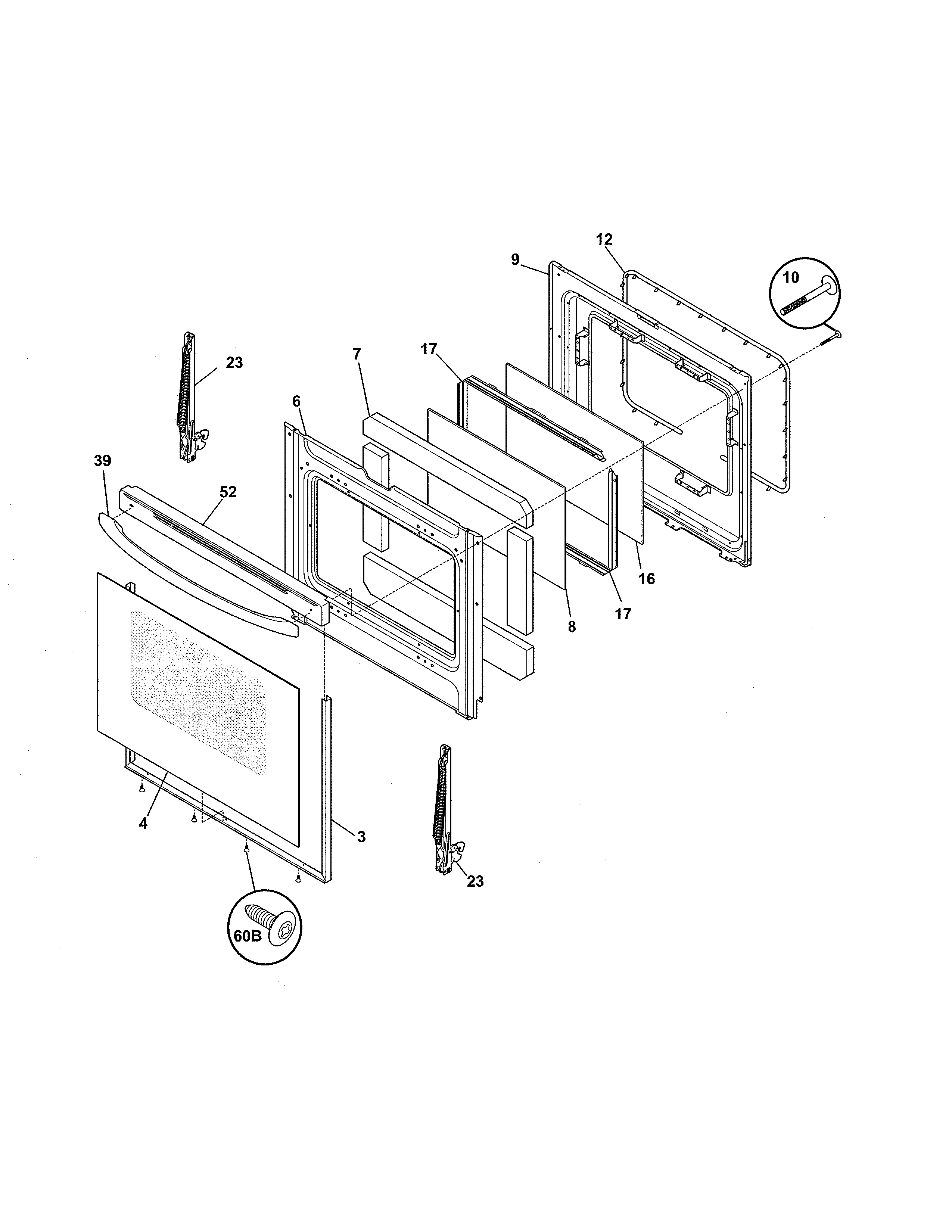 Crosley CRE3895PWA door diagram