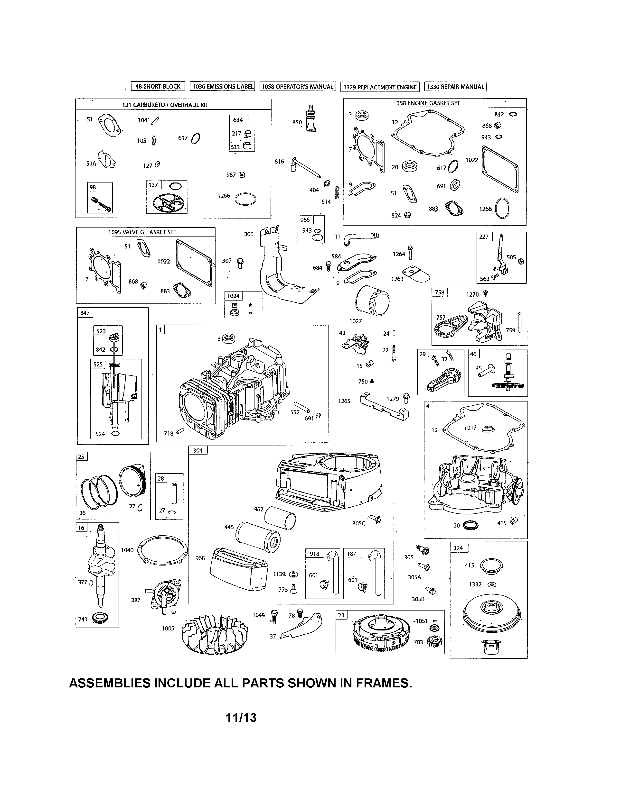 Craftsman 917203840 cylinder/crankshaft/crankcase diagram