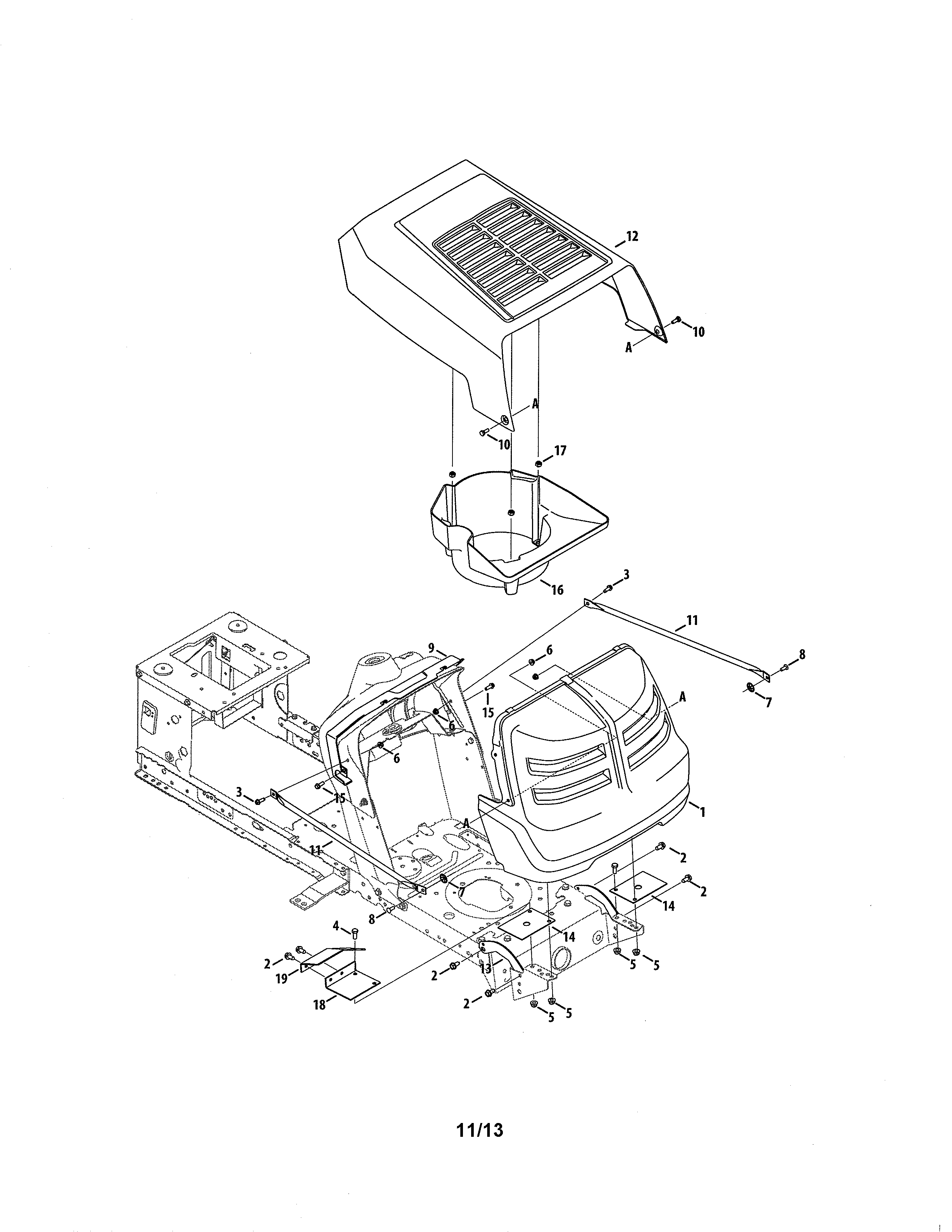 Craftsman 24725111 l style hood diagram