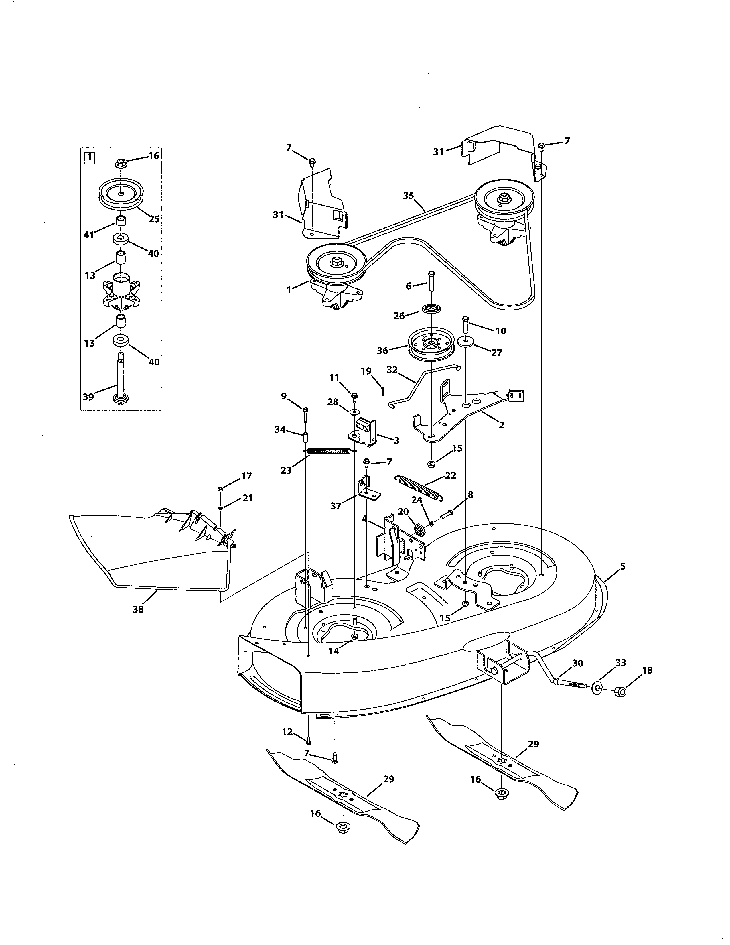 Craftsman 24725111 38" deck diagram