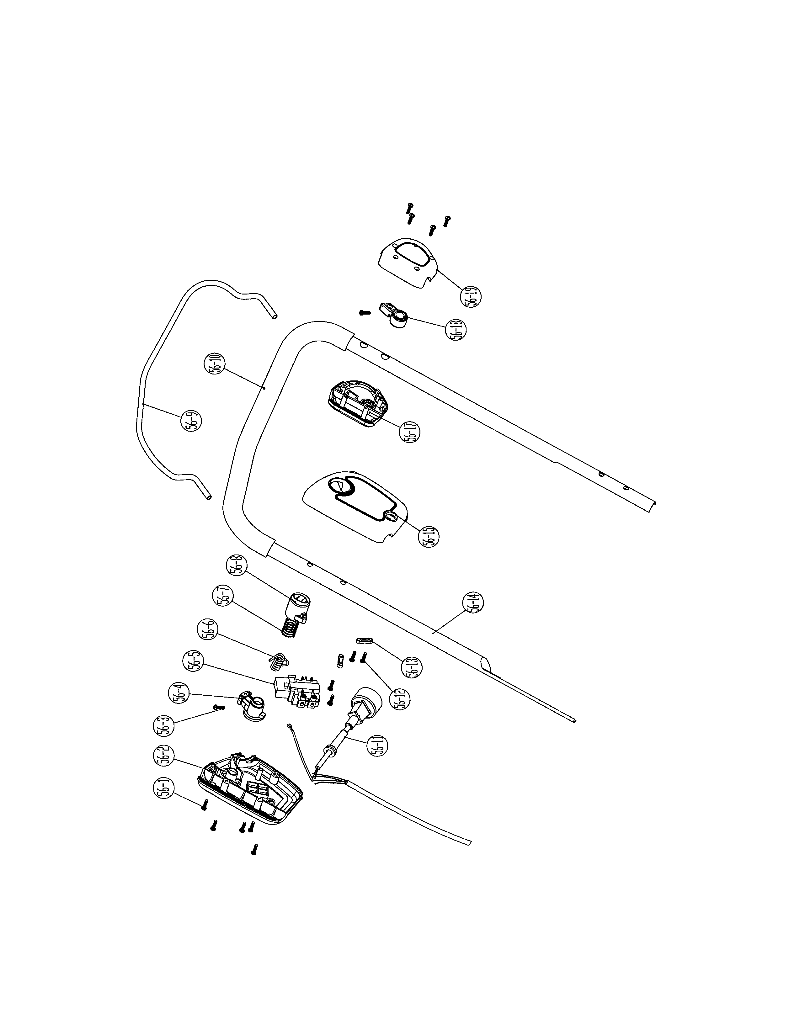 Craftsman 6073308 handle/cord/switch diagram
