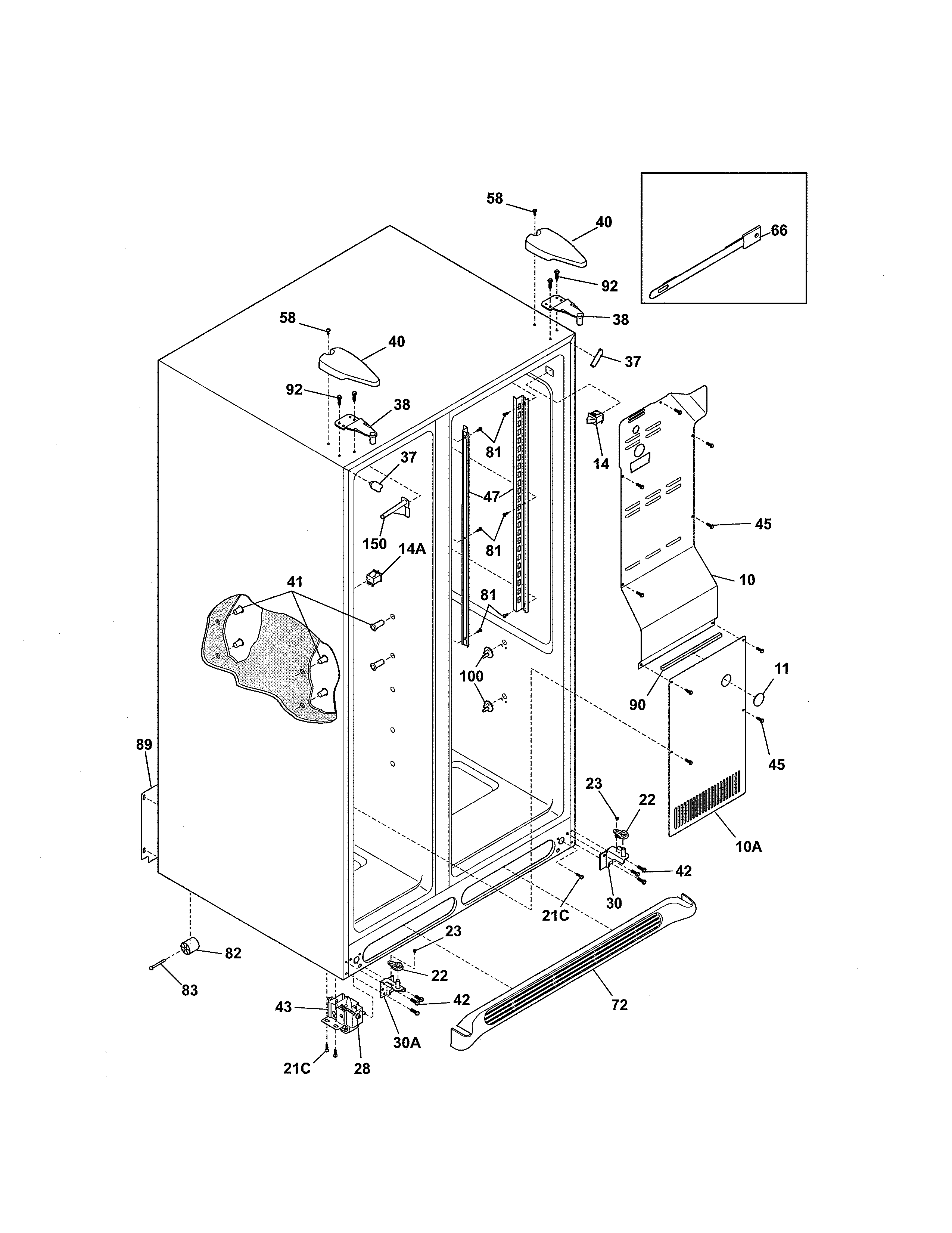 Kenmore 25354664408 cabinet diagram
