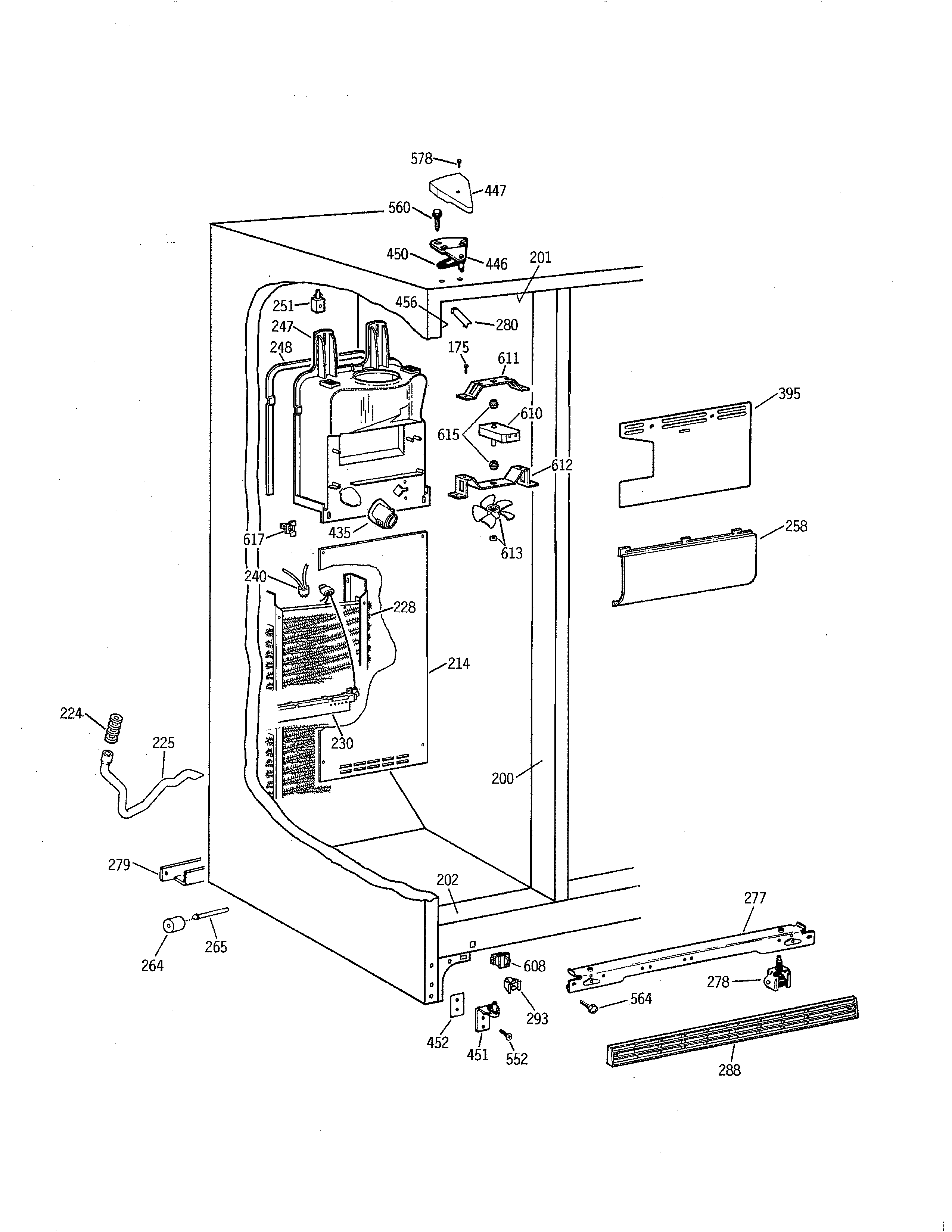 Kenmore 36358067896 freezer section diagram