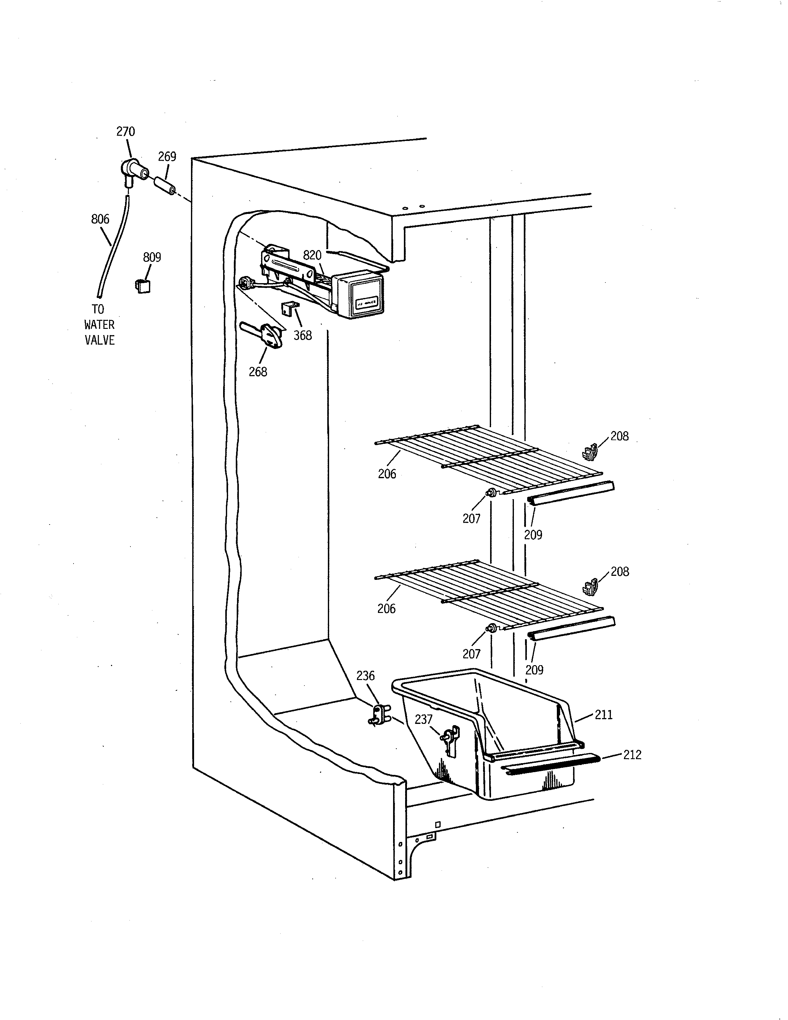 Kenmore 36358067896 freezer shelves diagram