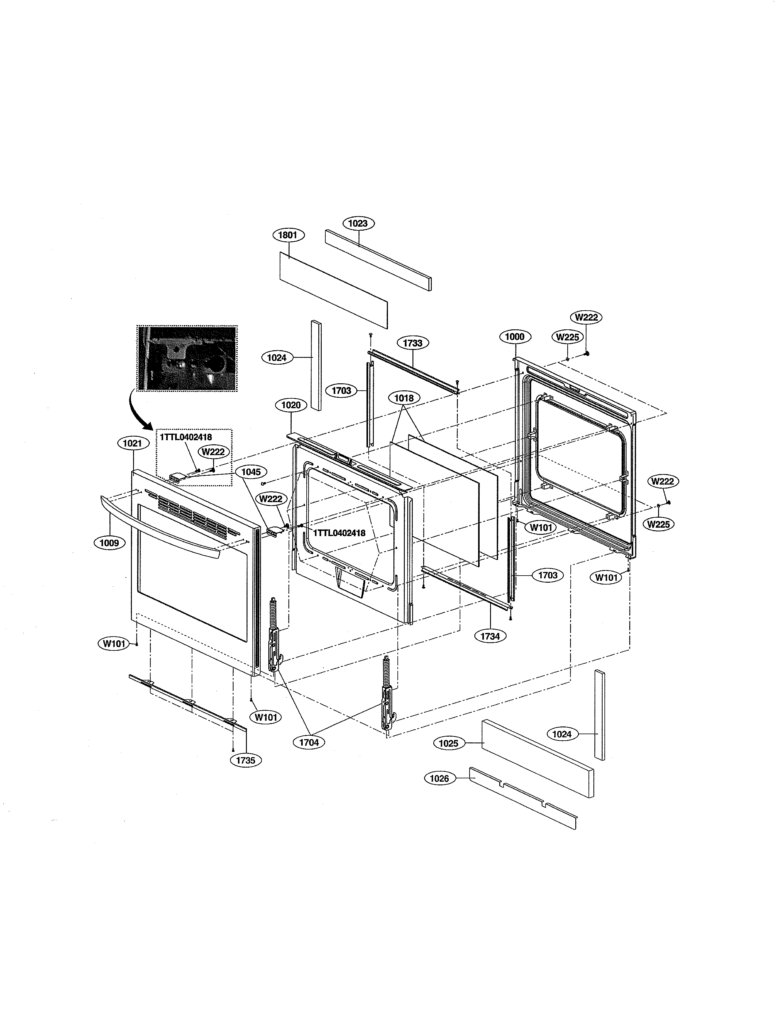 LG LRE3027ST door diagram