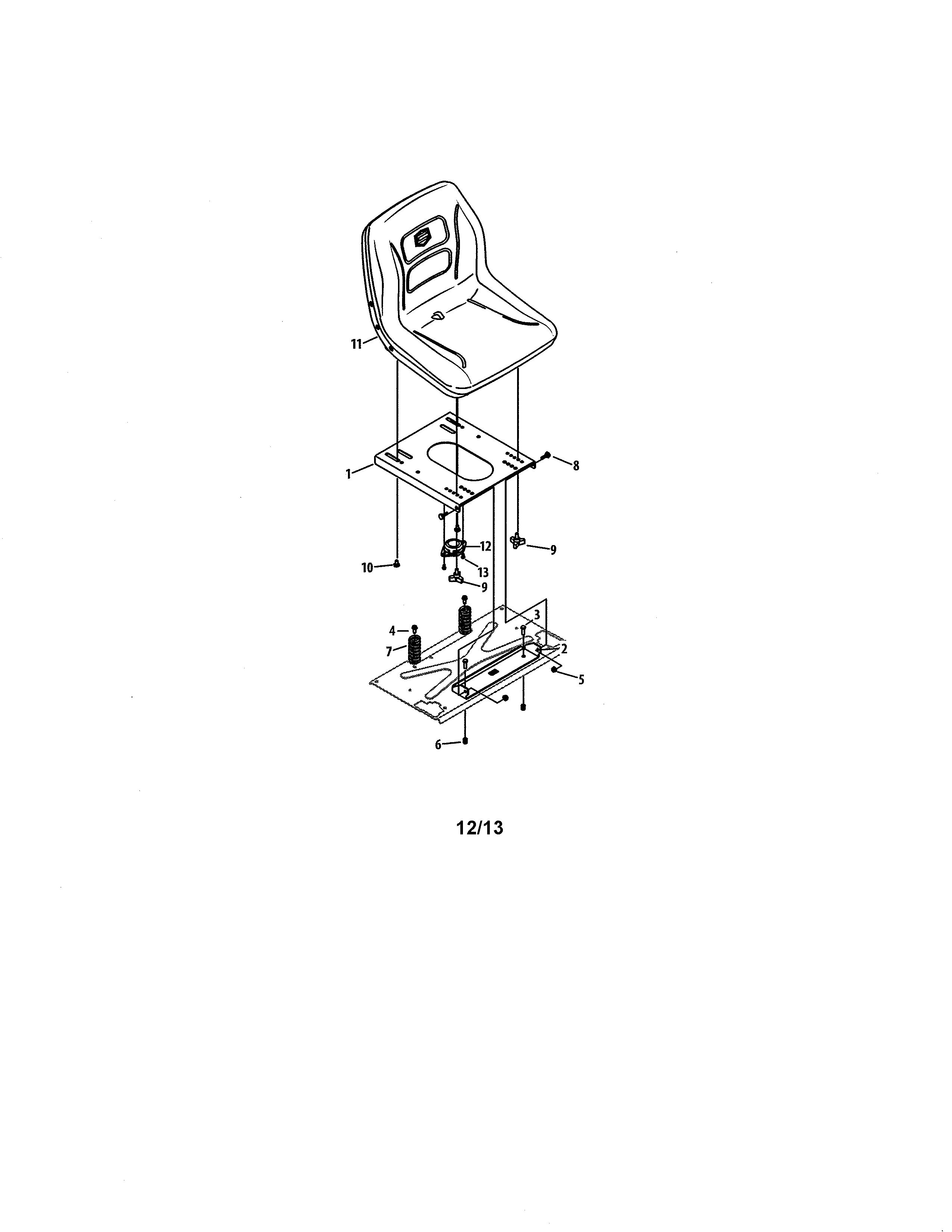 Craftsman 247204110 seat diagram