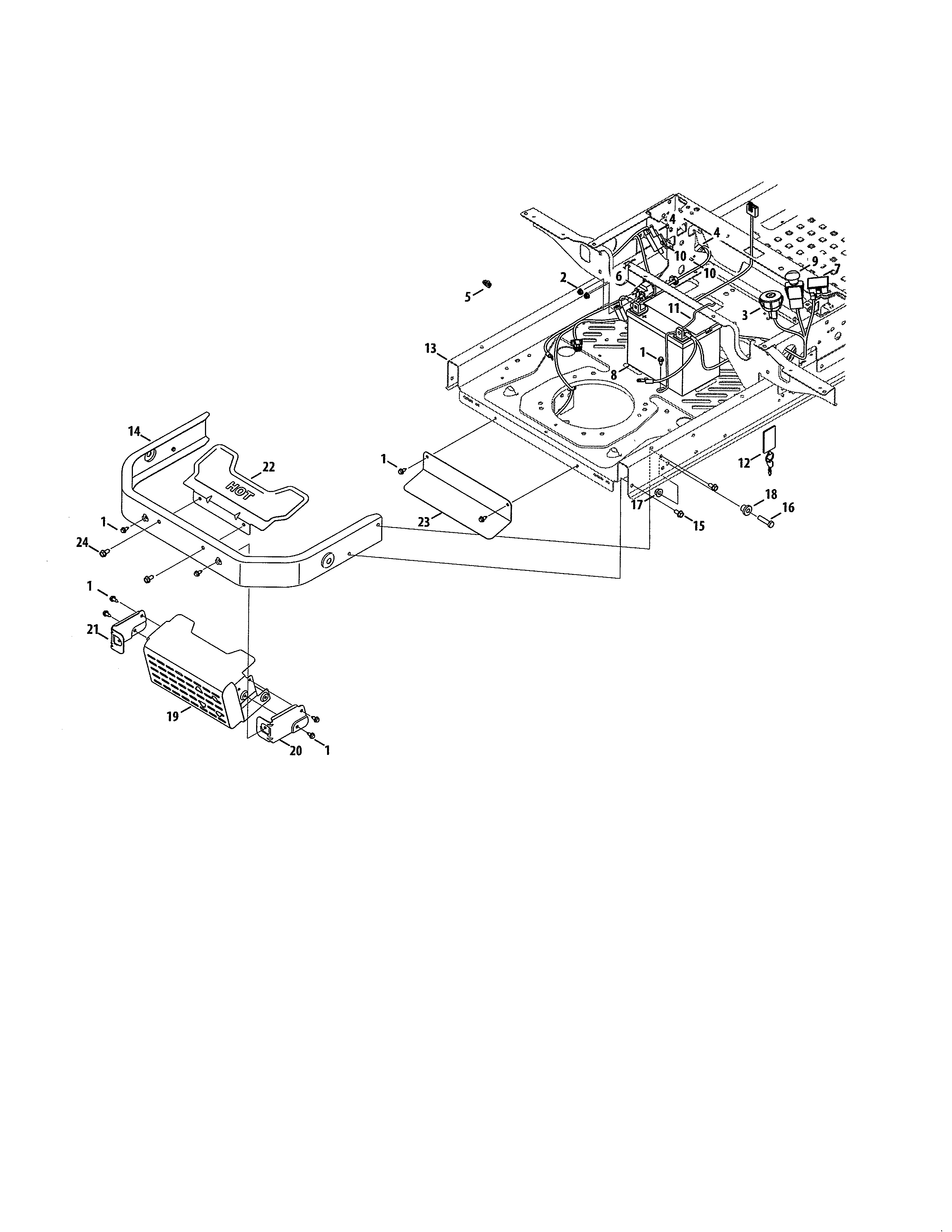 Craftsman 247204110 muffler shield/frame diagram