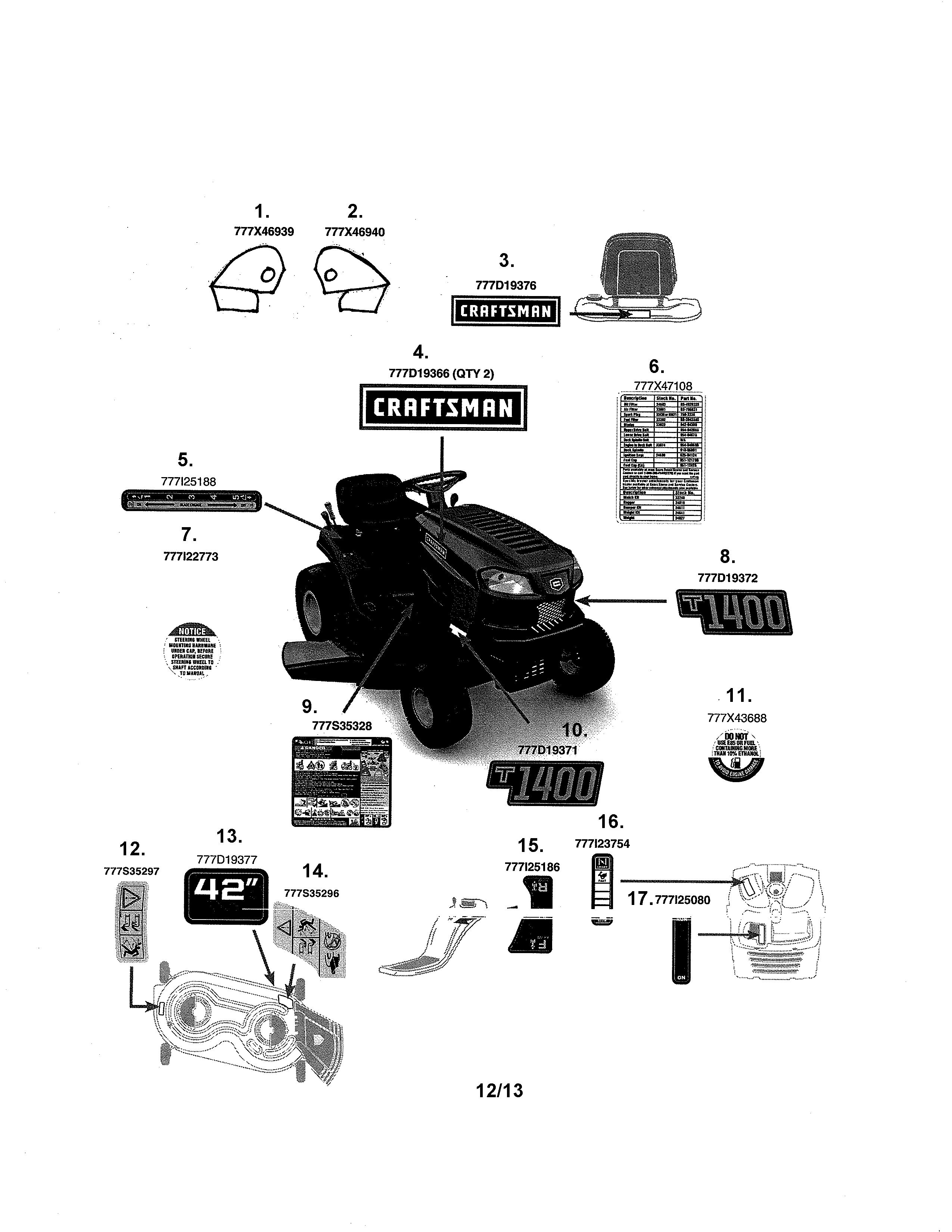 Craftsman 247203731 decals diagram