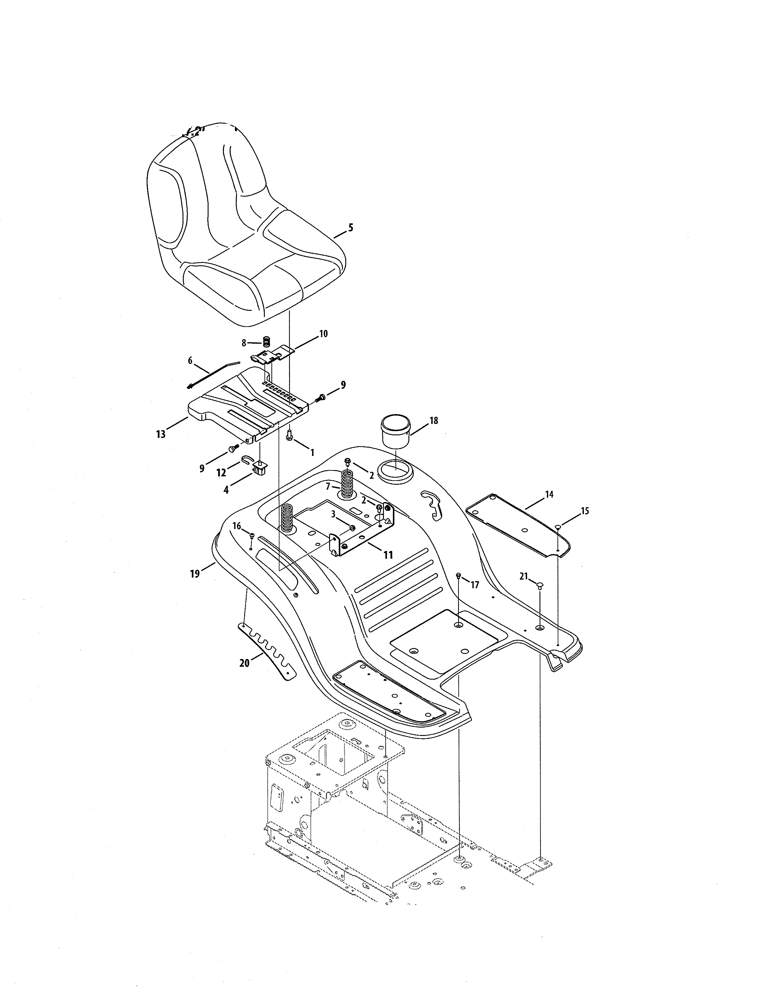 Craftsman 247203741 seat/fender diagram