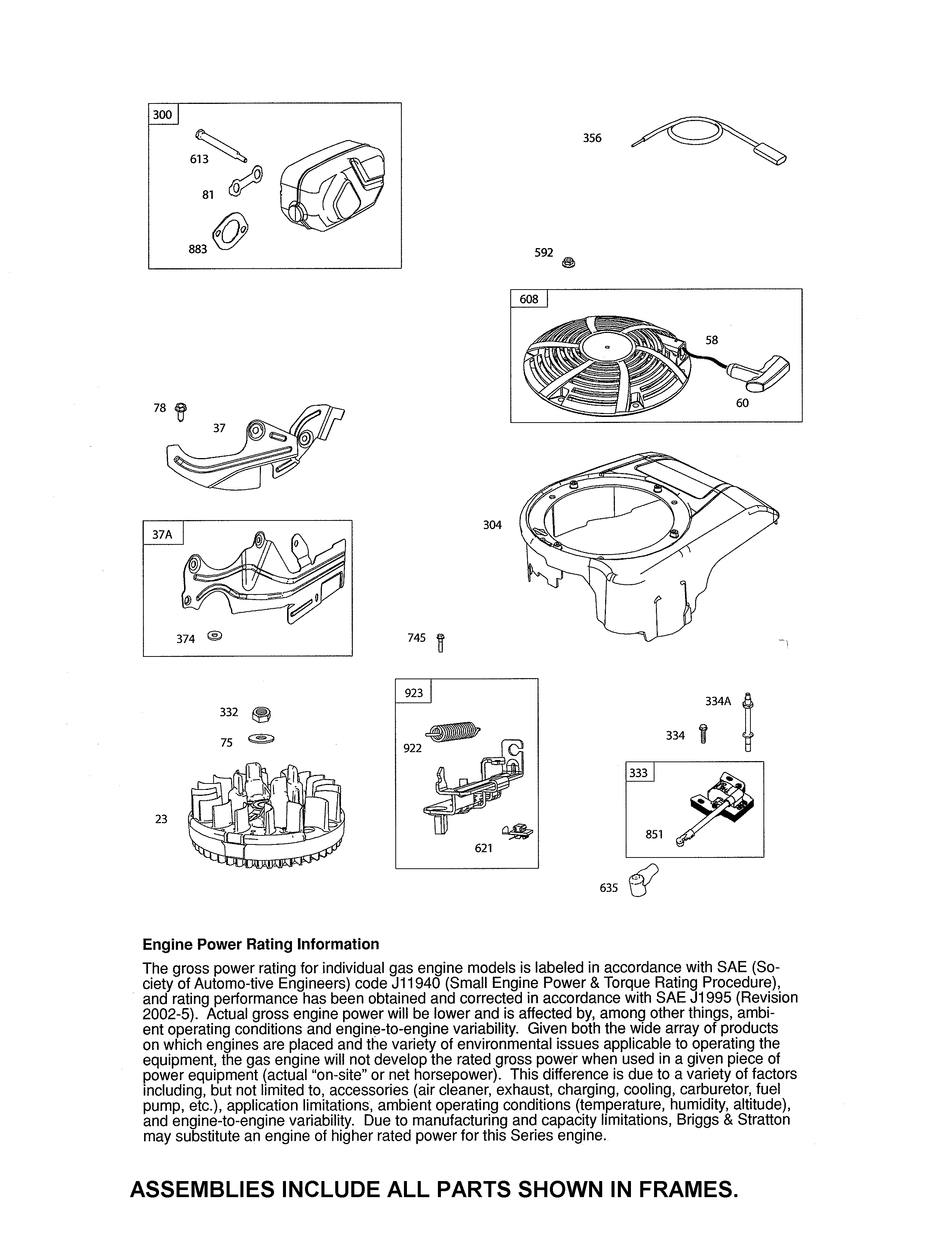 Craftsman 917375450 flywheel/rewind starter/muffler diagram