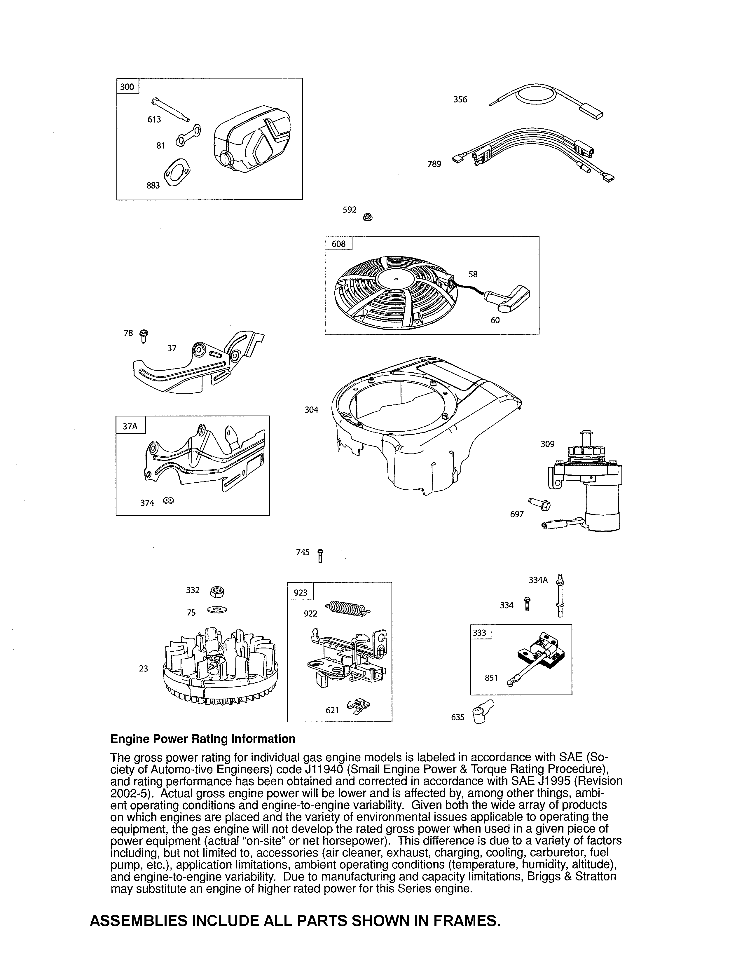 Craftsman 917375921 motor & rewind starters/flywheel diagram