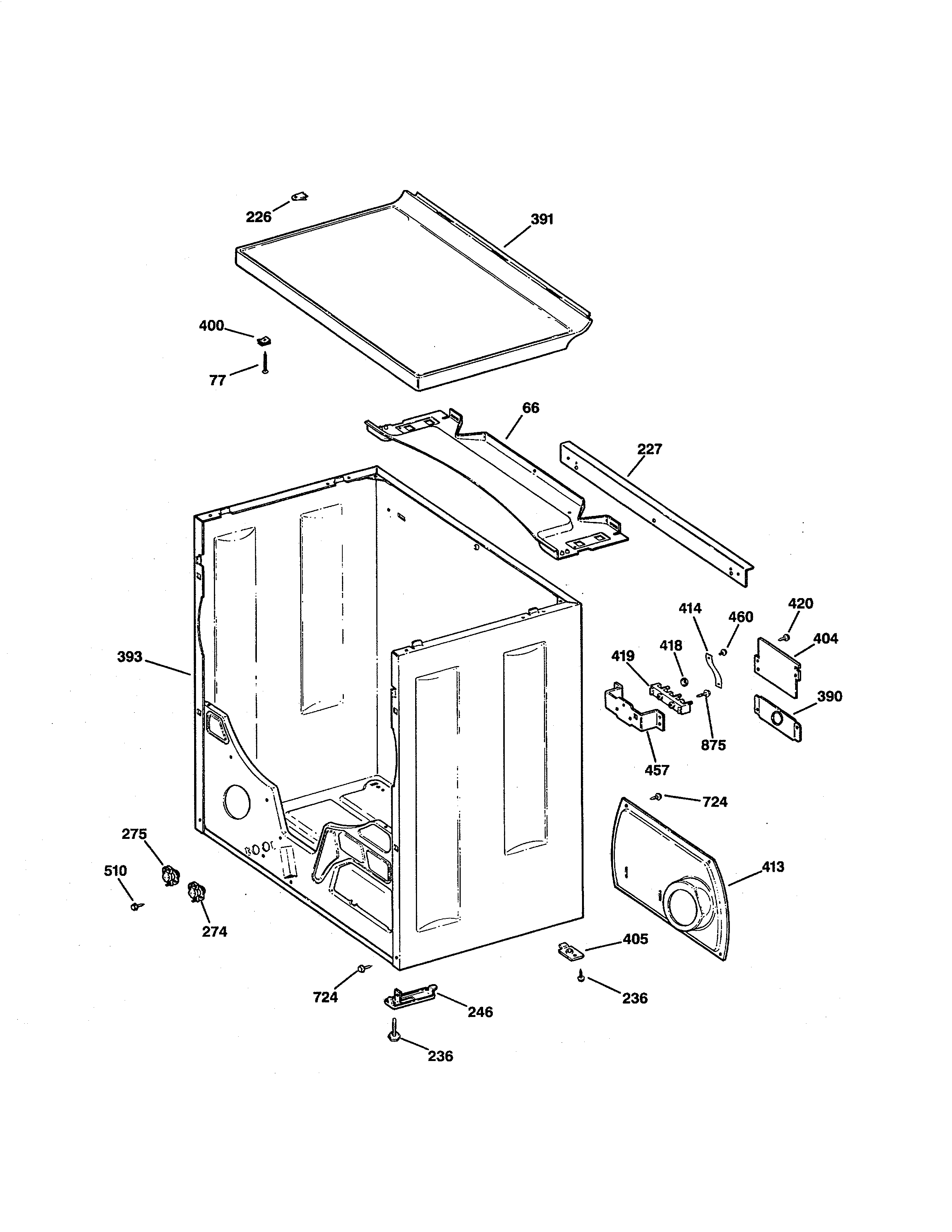 Hotpoint NVLR333ET0WB cabinet diagram