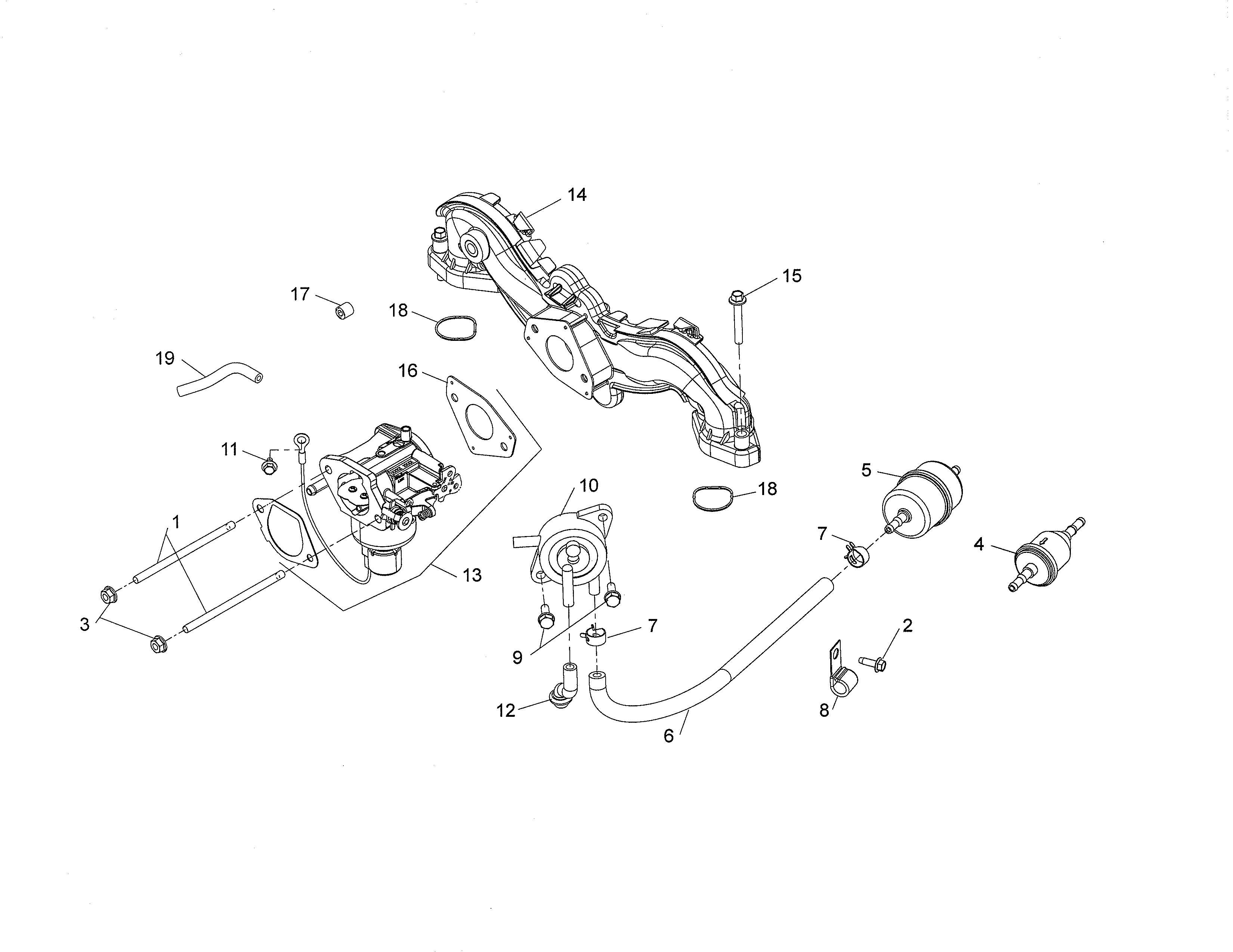 Poulan 96042019300 fuel system diagram