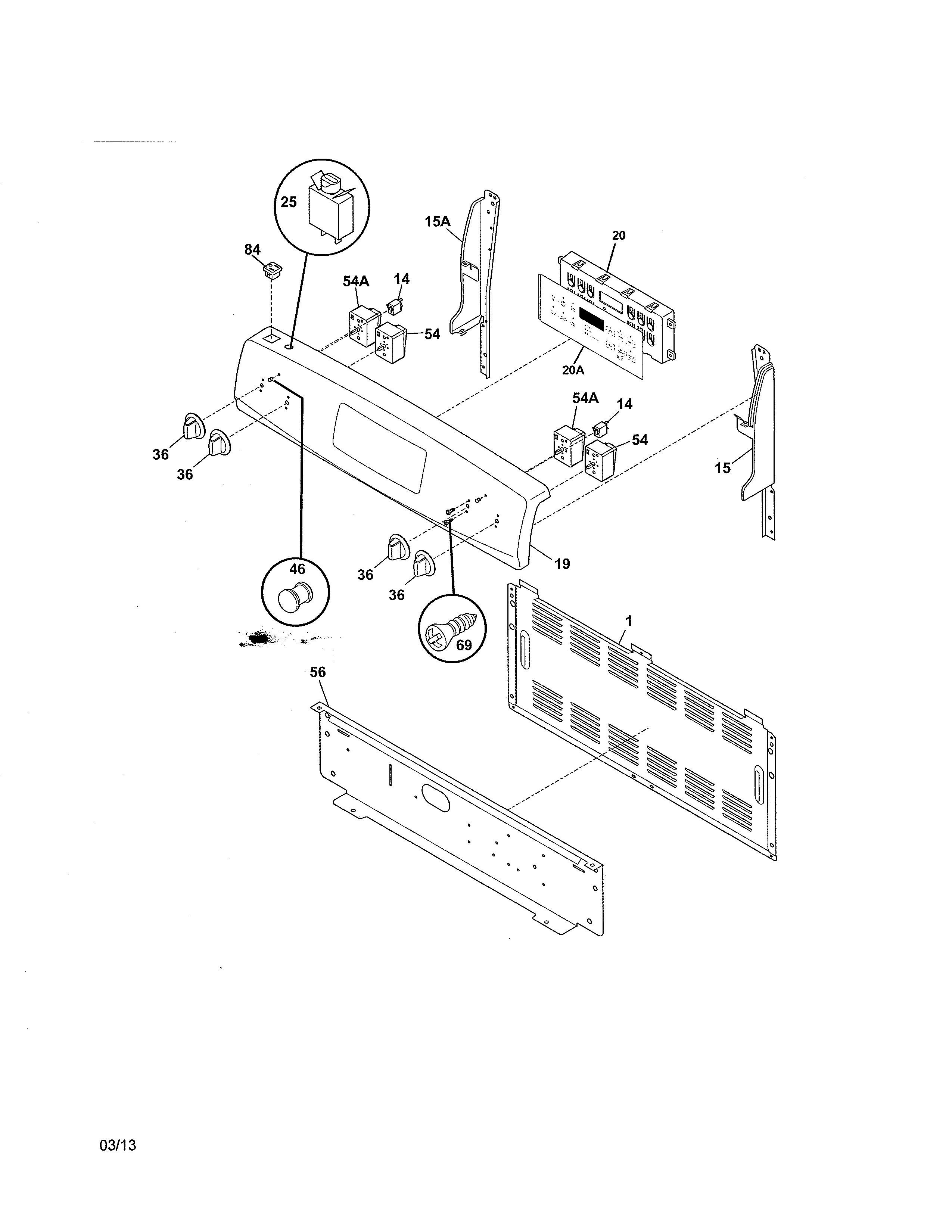 Kenmore 970598434 backguard diagram