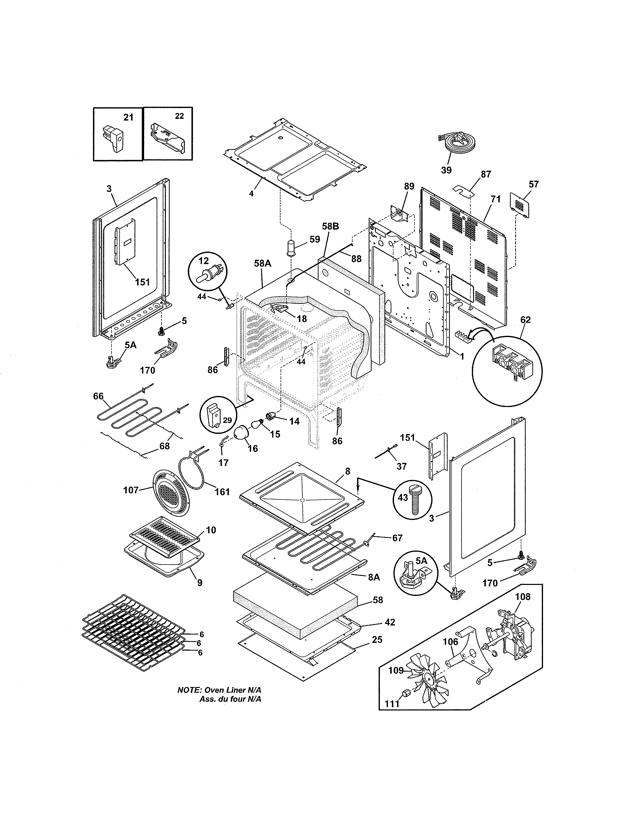 Kenmore 970598434 body diagram
