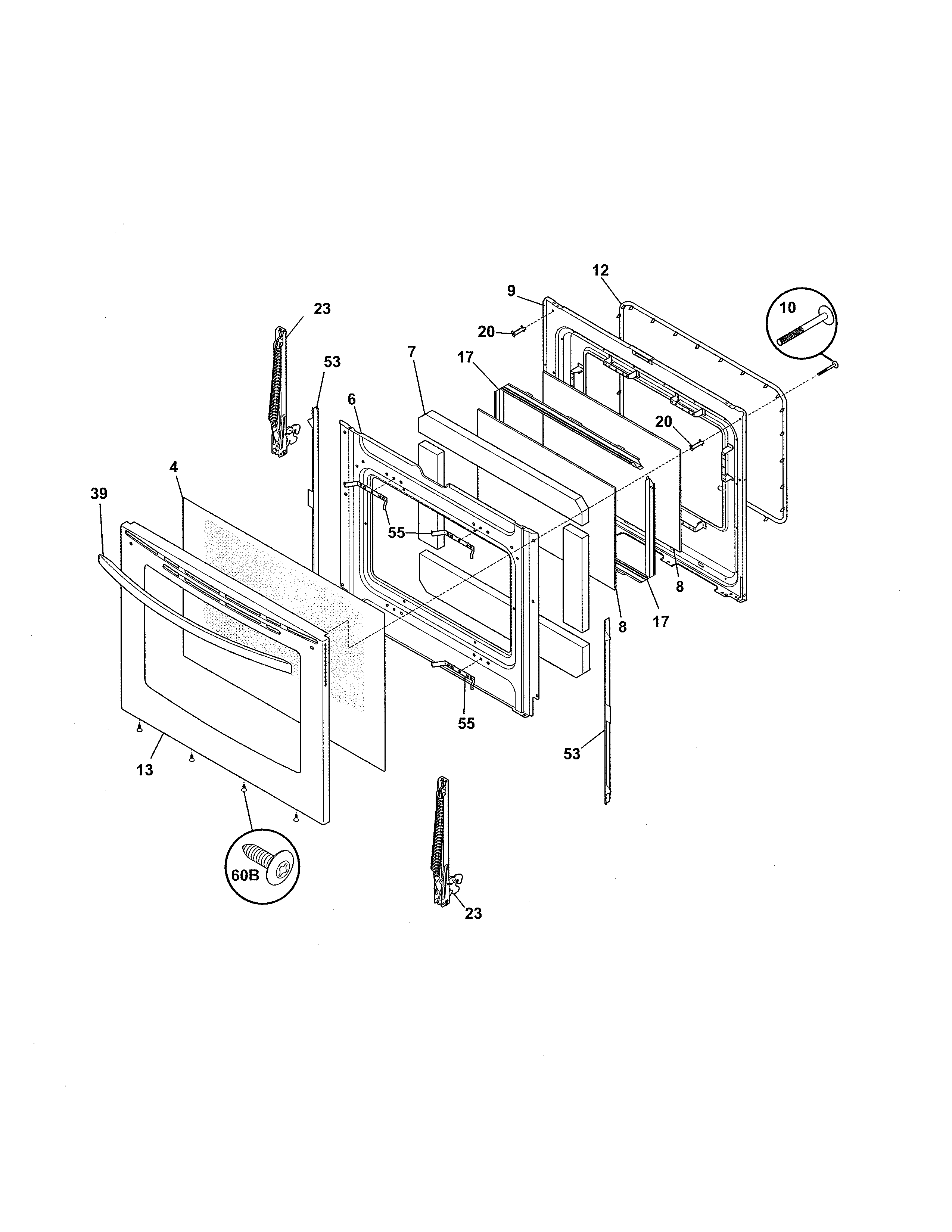 Kenmore 970598434 door diagram
