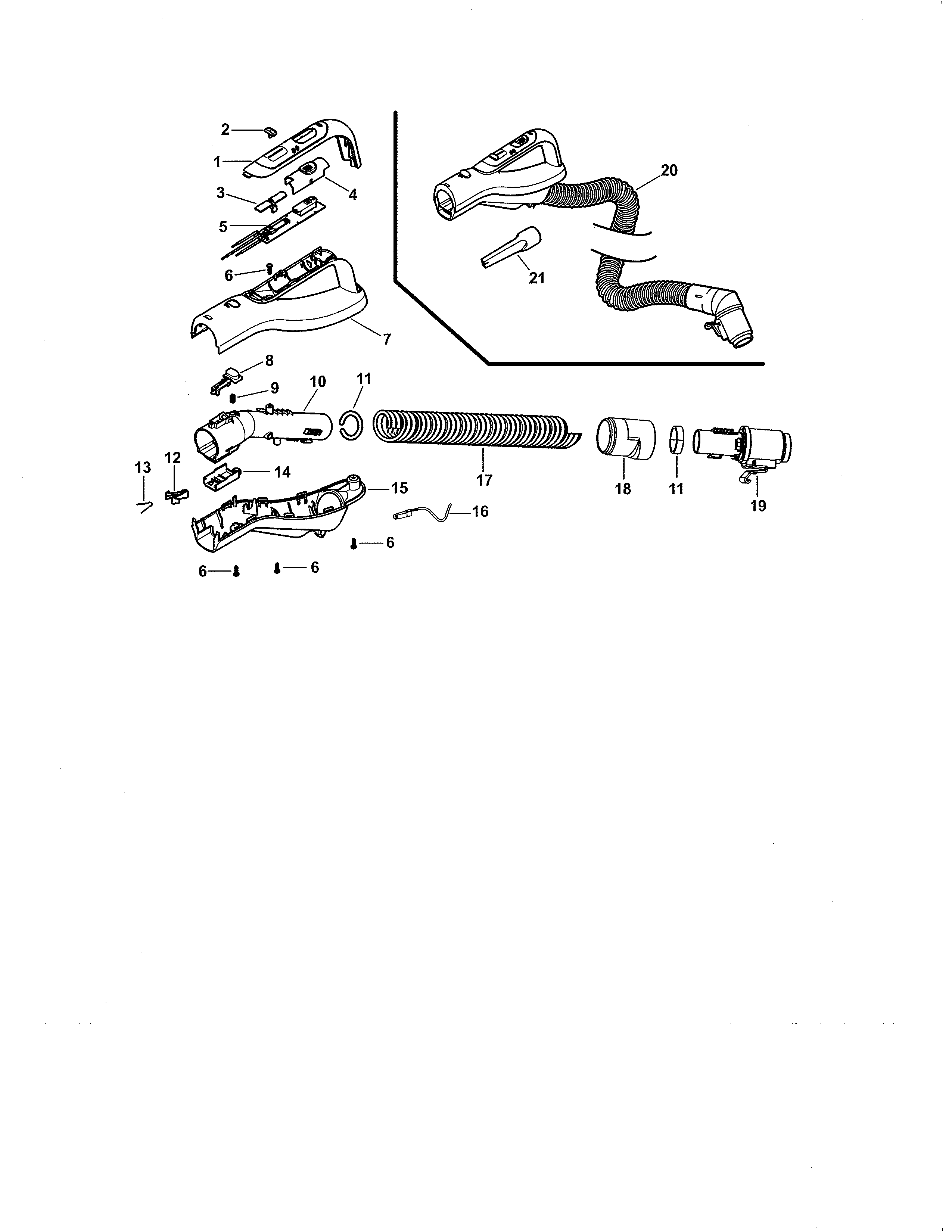 Kenmore Elite 11621814410 hose & handle diagram