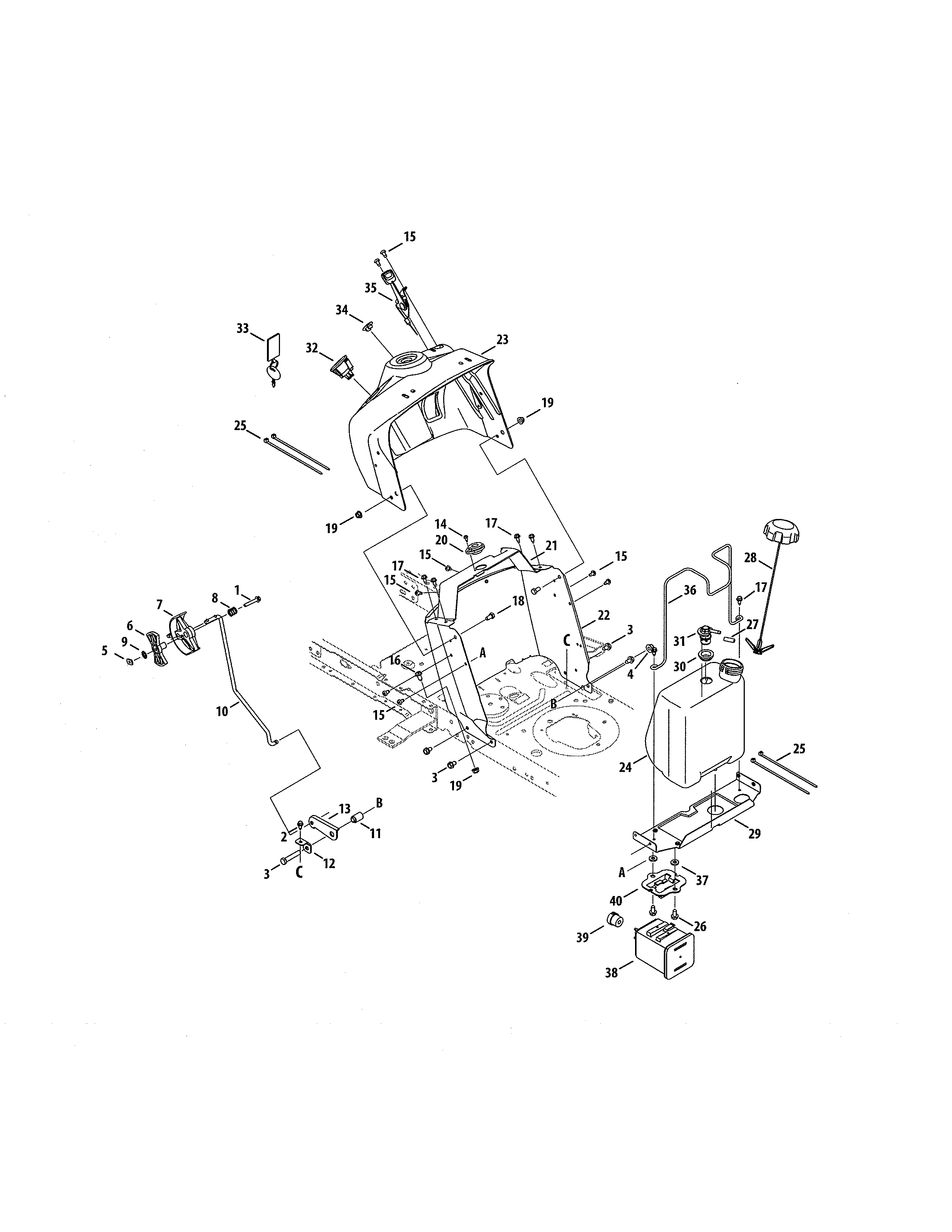 Craftsman 247203771 lower dash/fuel tank diagram