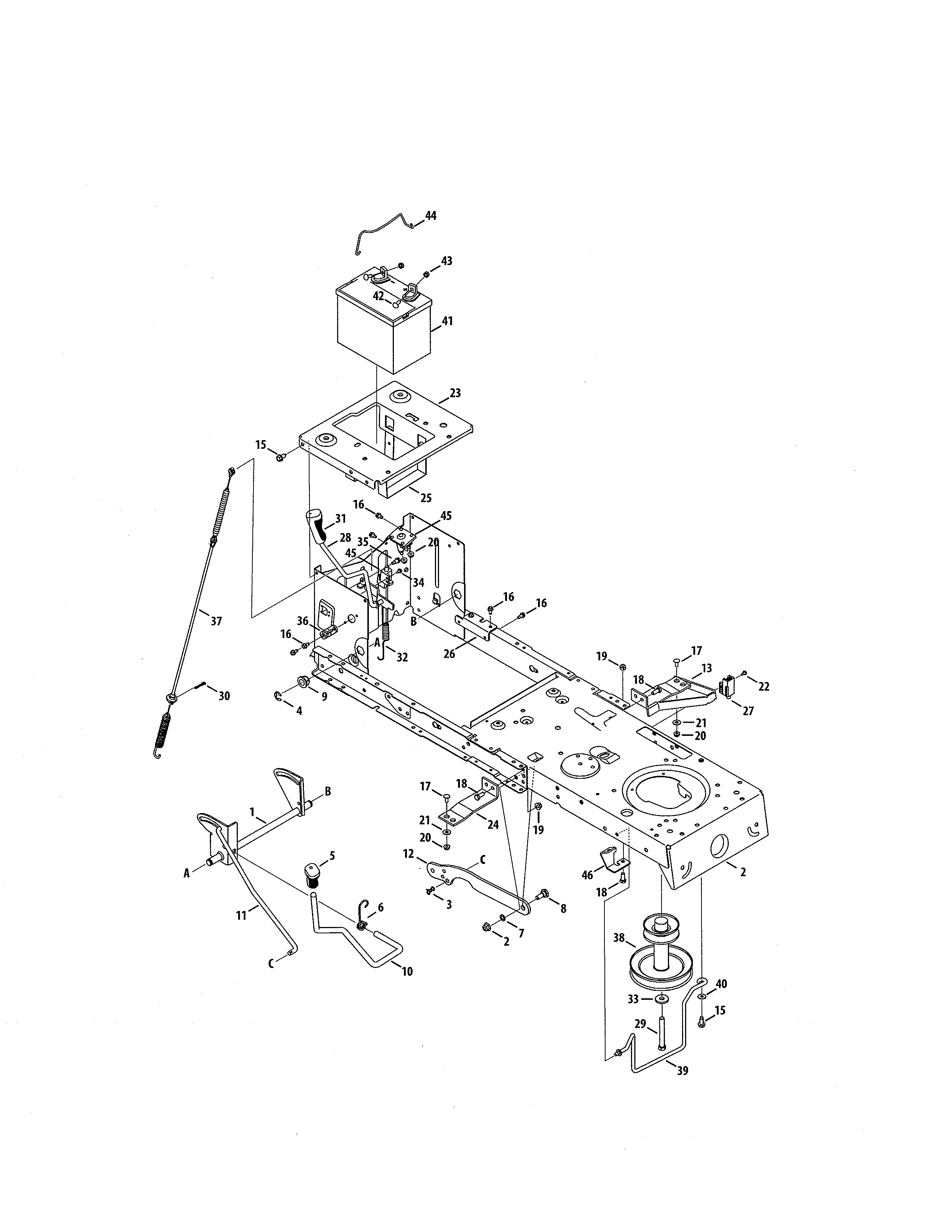 Craftsman 247203771 lift/battery/pulley diagram