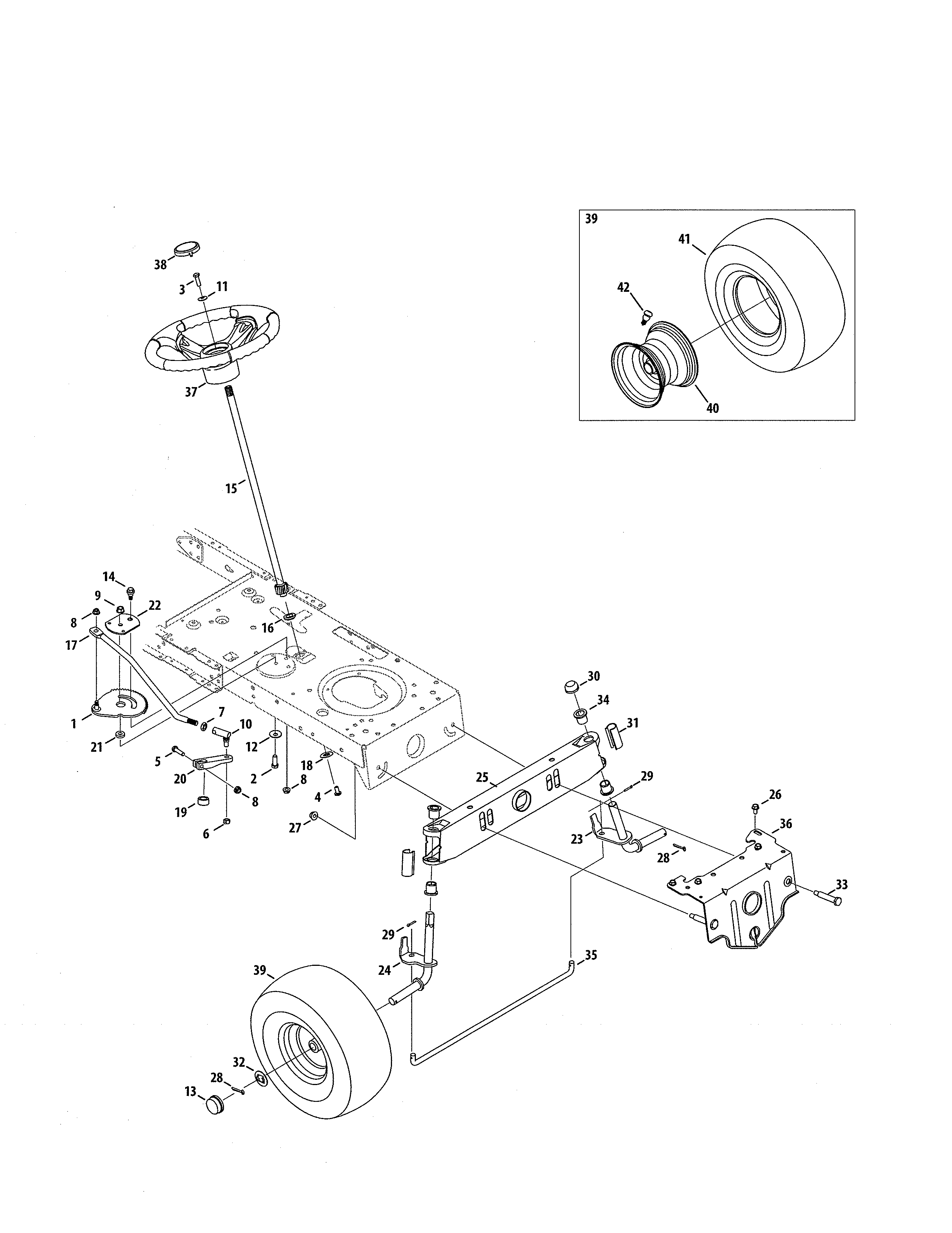Craftsman 247203771 steering/wheel diagram