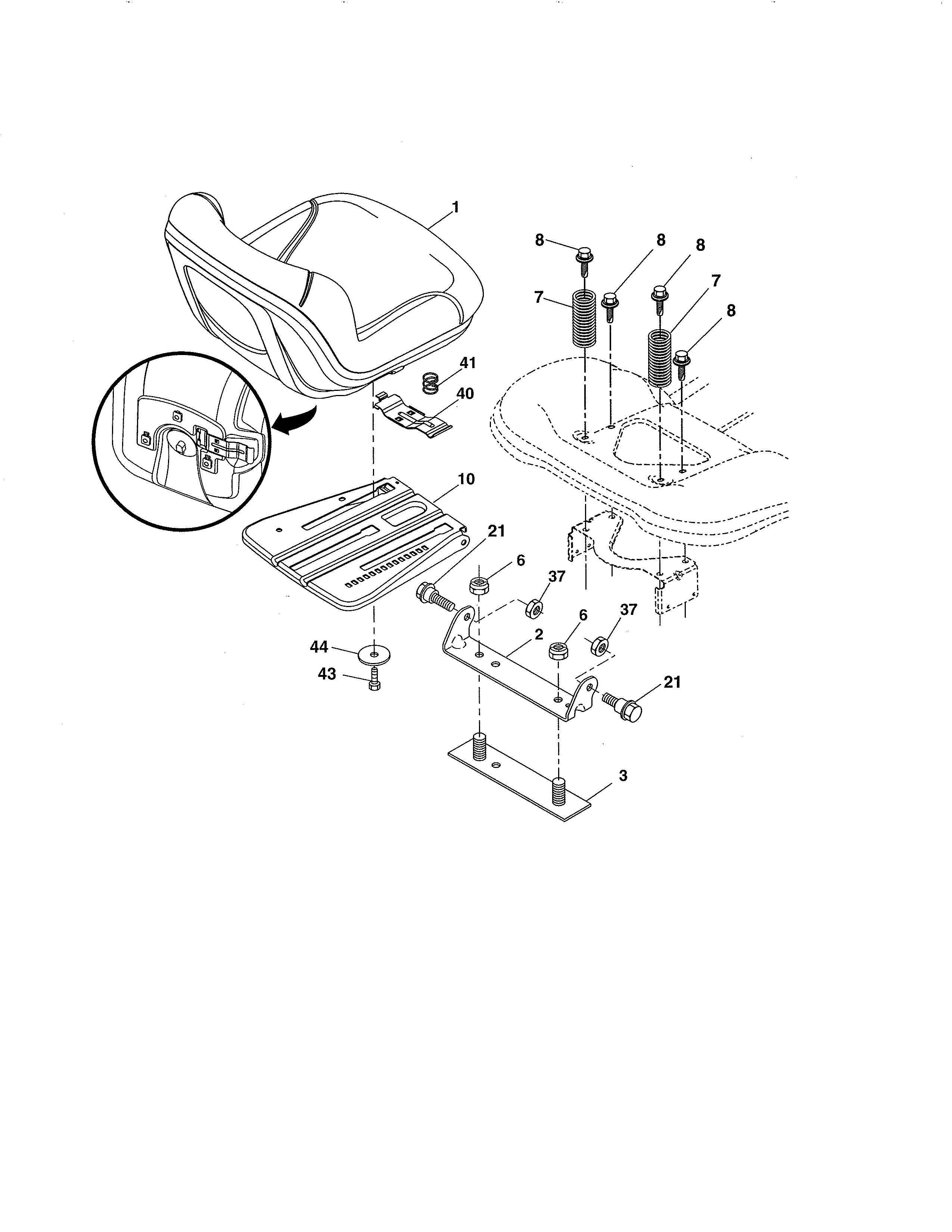 Craftsman 917203860 seat diagram