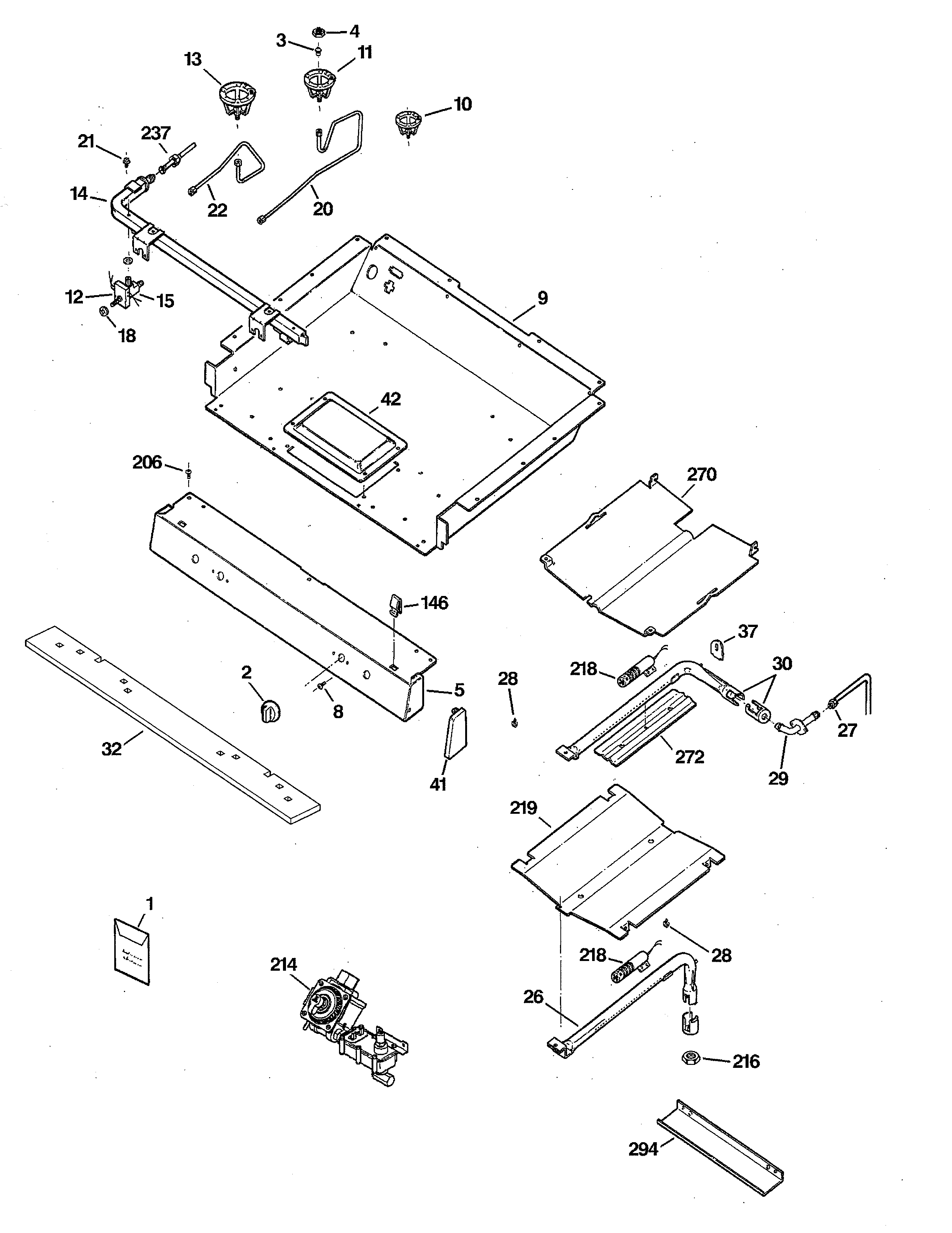 GE JGBP33SEH5SS gas & burner parts diagram