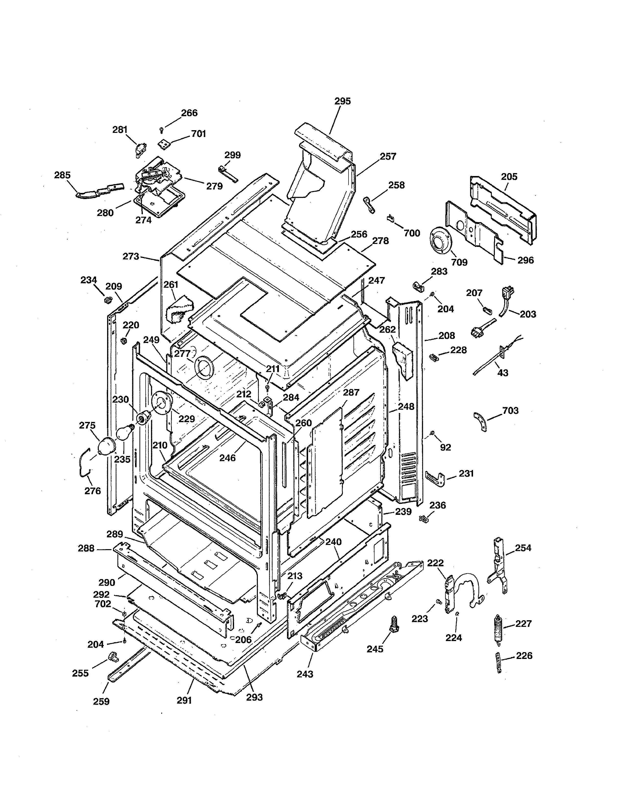 GE JGBP33SEH5SS body diagram