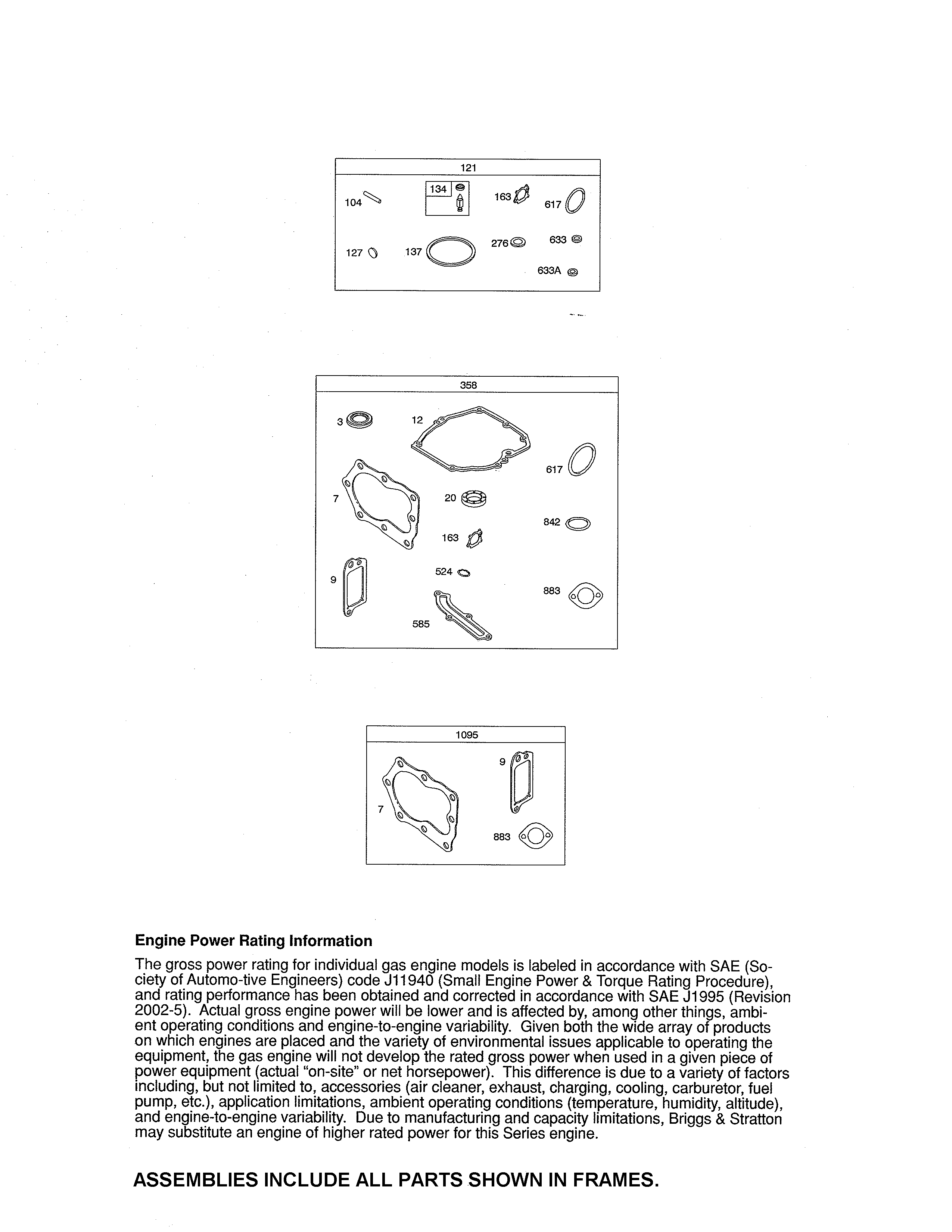 Craftsman 917370928 gasket sets diagram