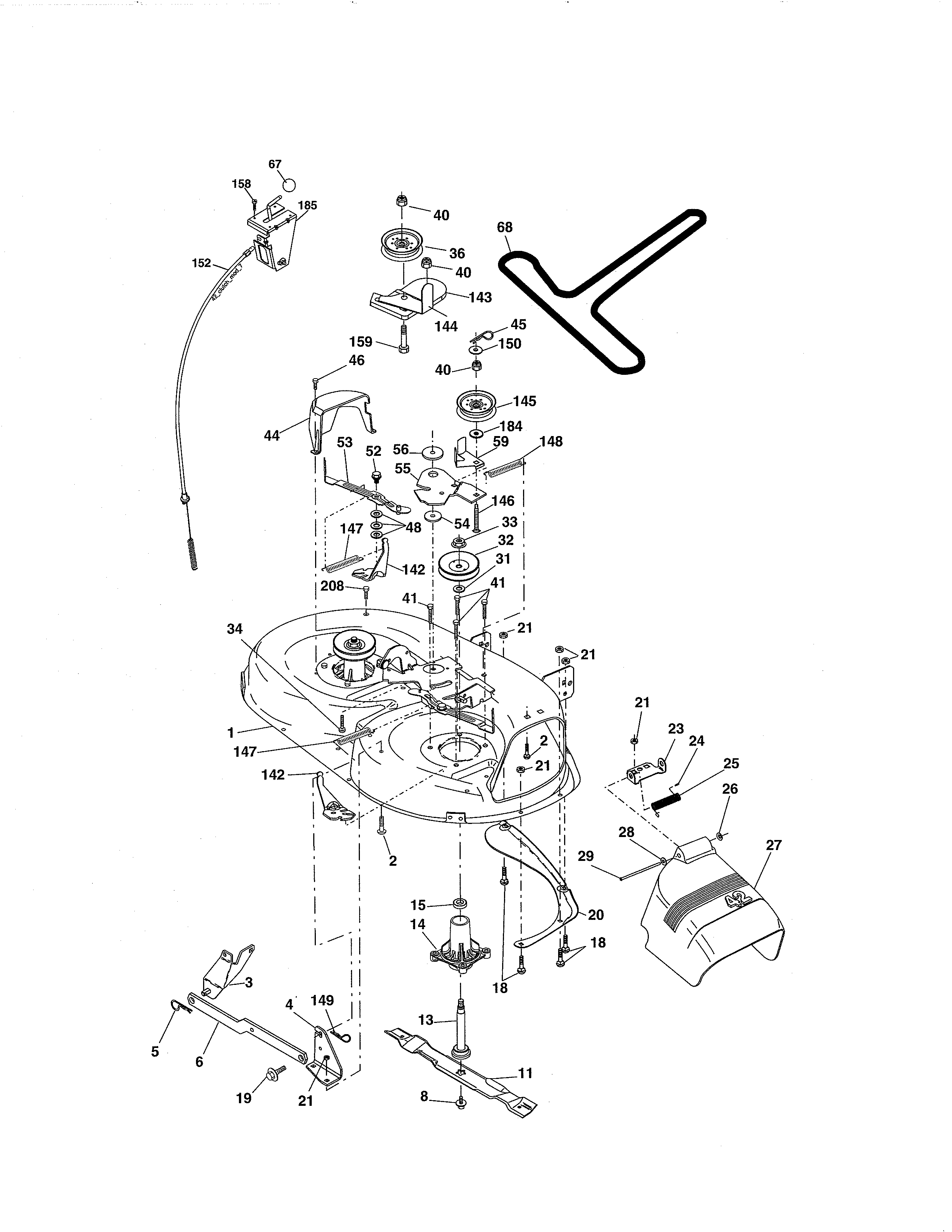 Craftsman 917992950 mower deck diagram
