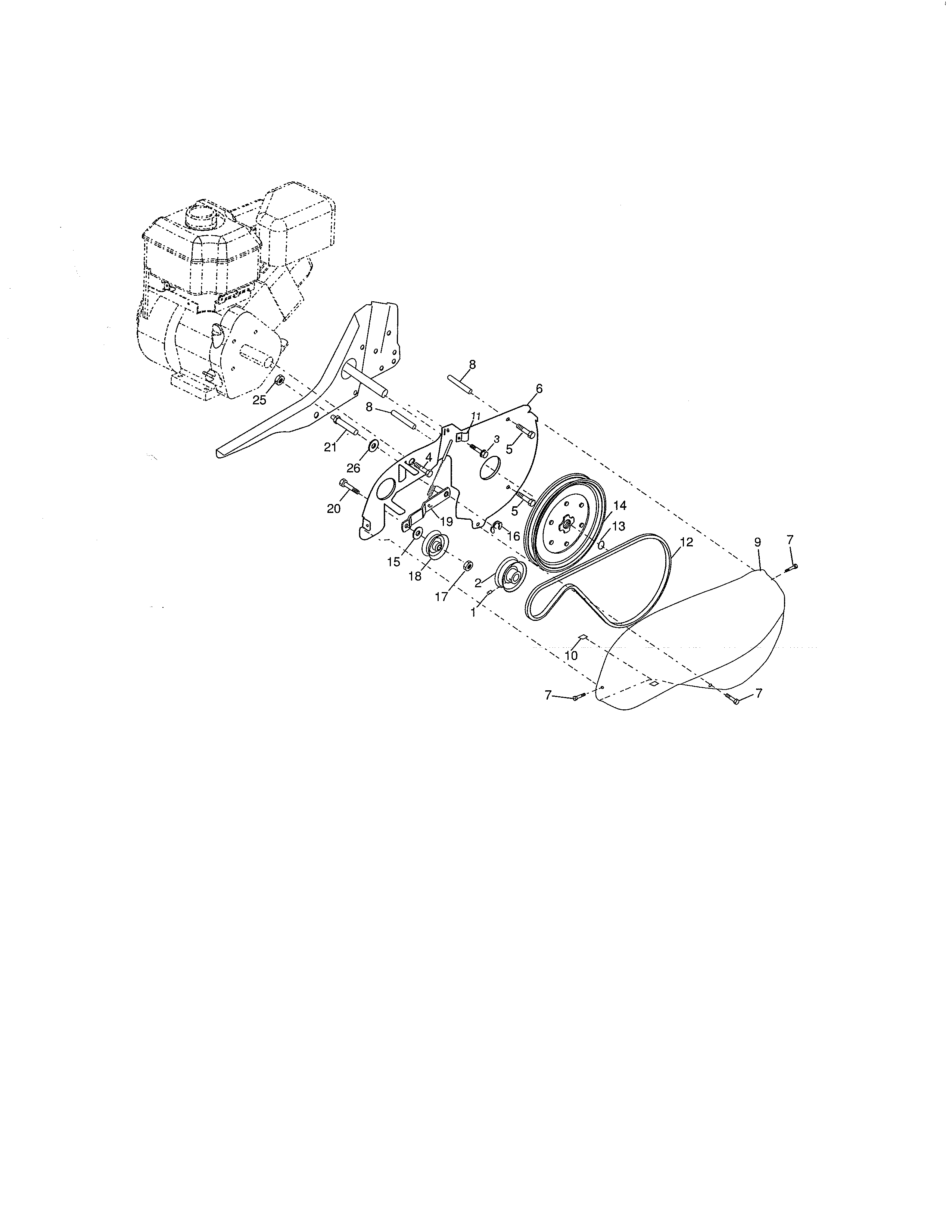 Craftsman 917992060 belt guard & pulley diagram