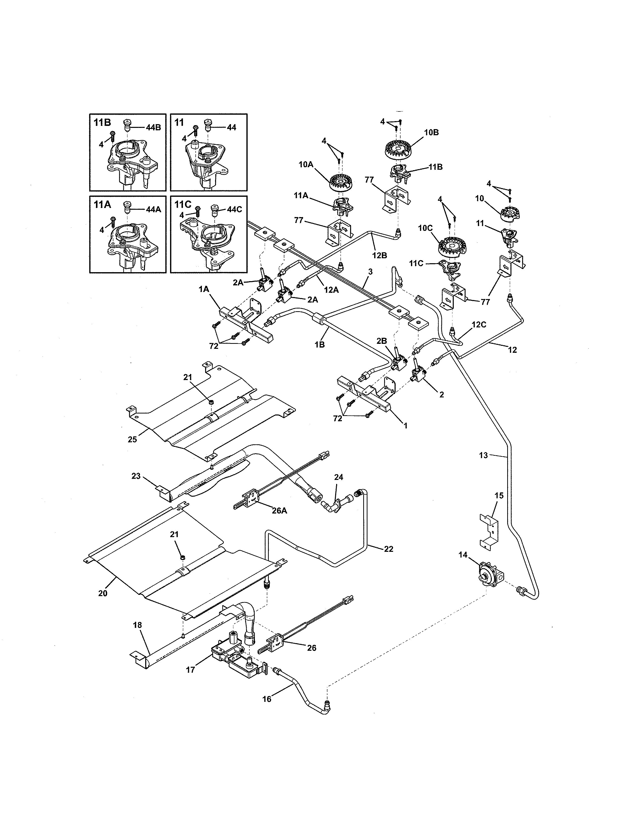 Kenmore 79032609310 burner diagram